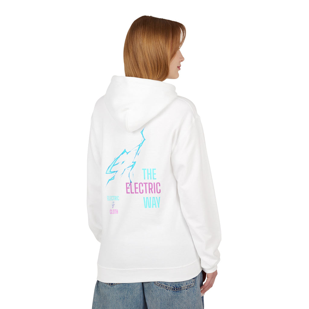 Electric Way Hoodie — Retro Neon Lightning Graphic Hoodie