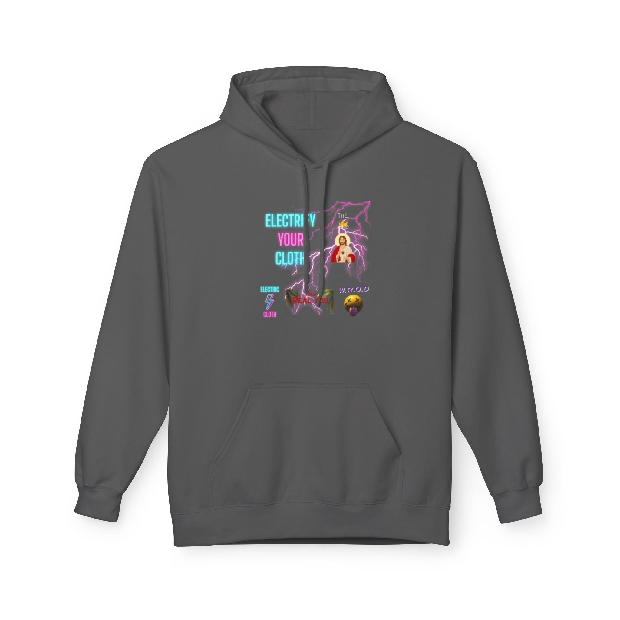 Electric Way Hoodie — Retro Neon Lightning Graphic Hoodie
