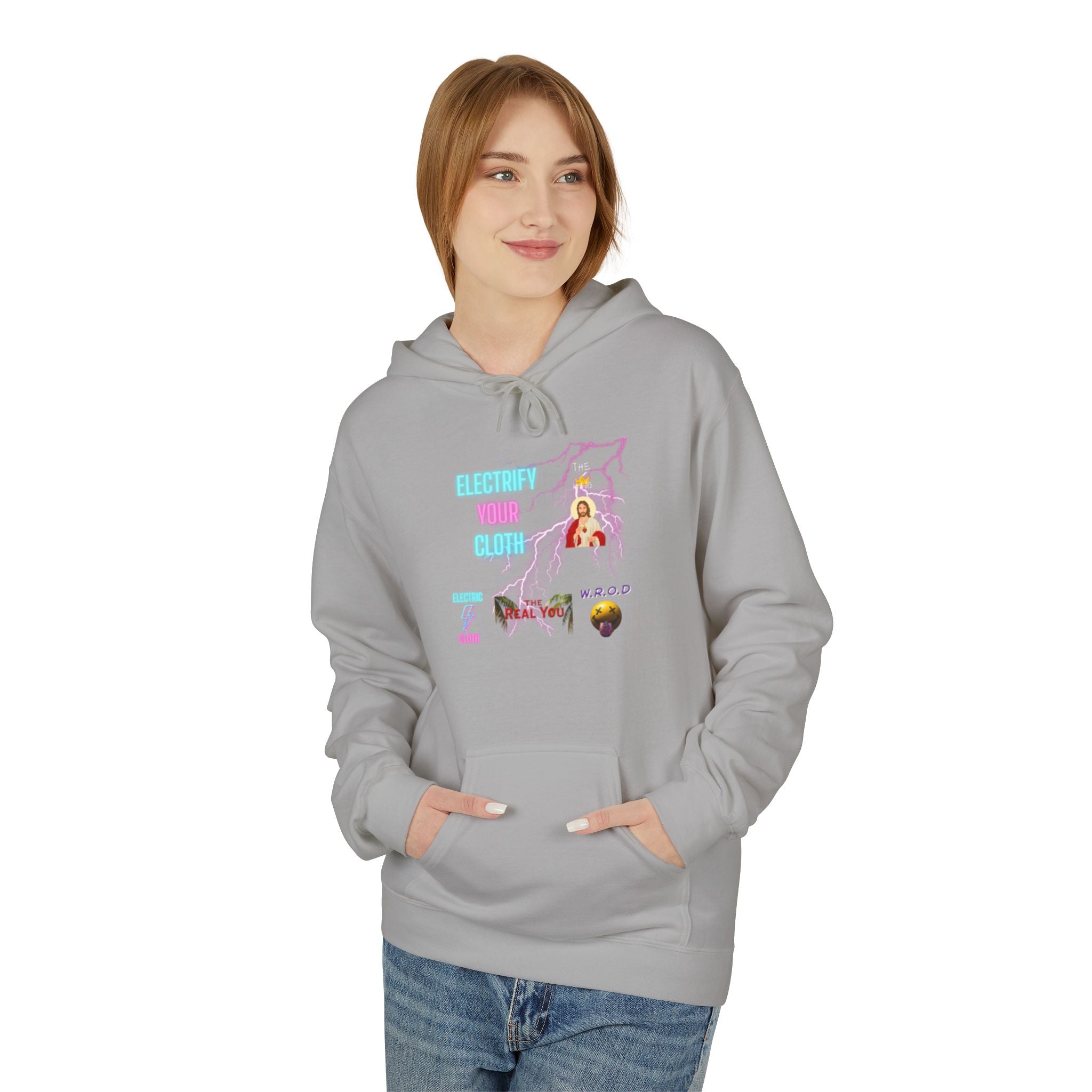 Electric Way Hoodie — Retro Neon Lightning Graphic Hoodie