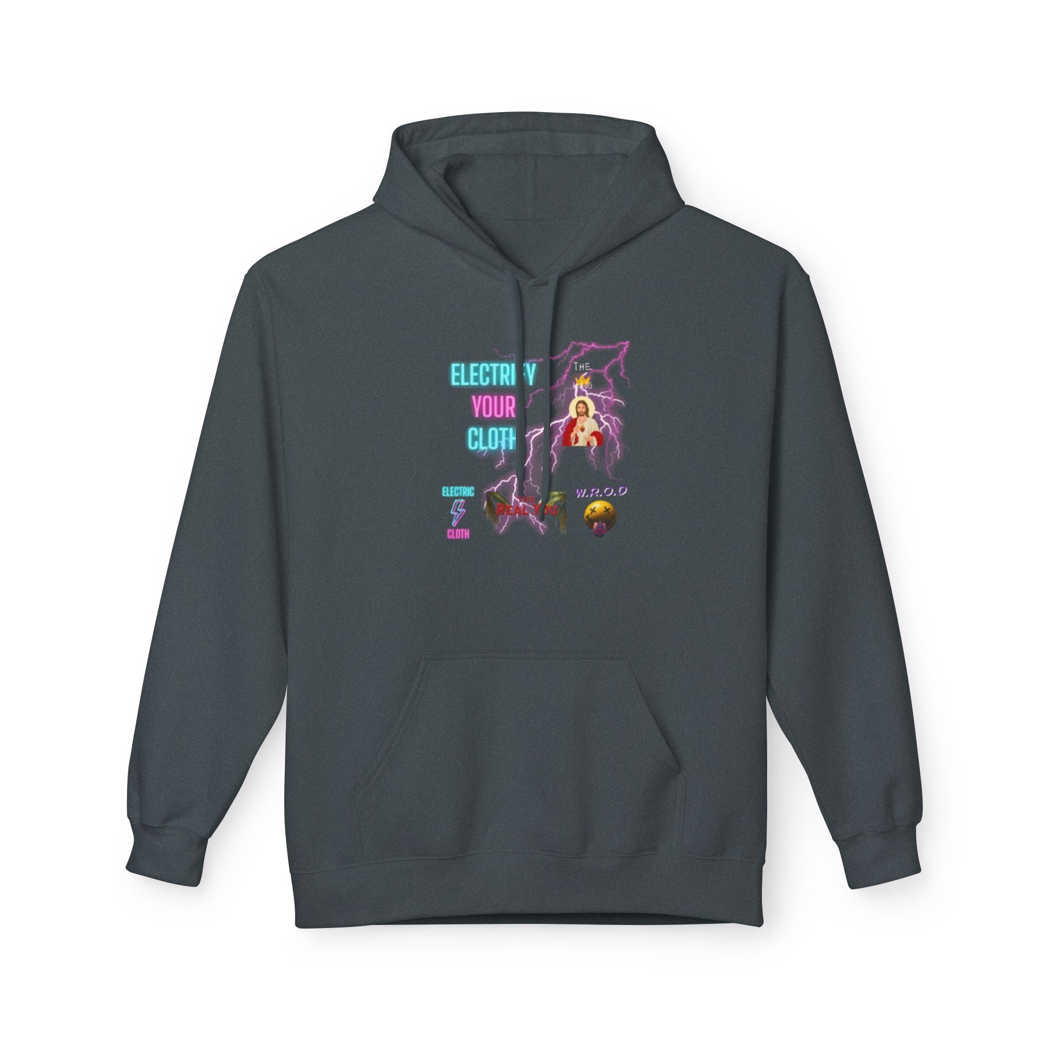 Electric Way Hoodie — Retro Neon Lightning Graphic Hoodie