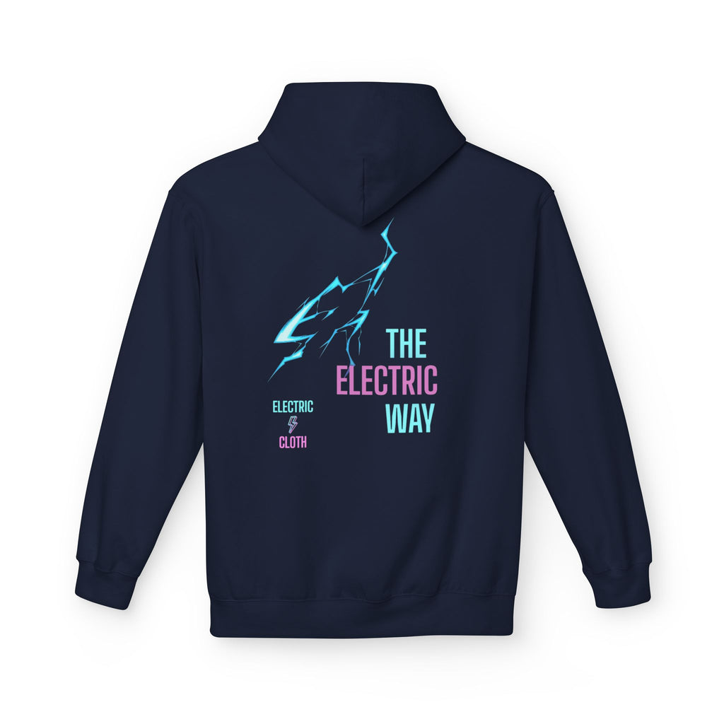 Electric Way Hoodie — Retro Neon Lightning Graphic Hoodie
