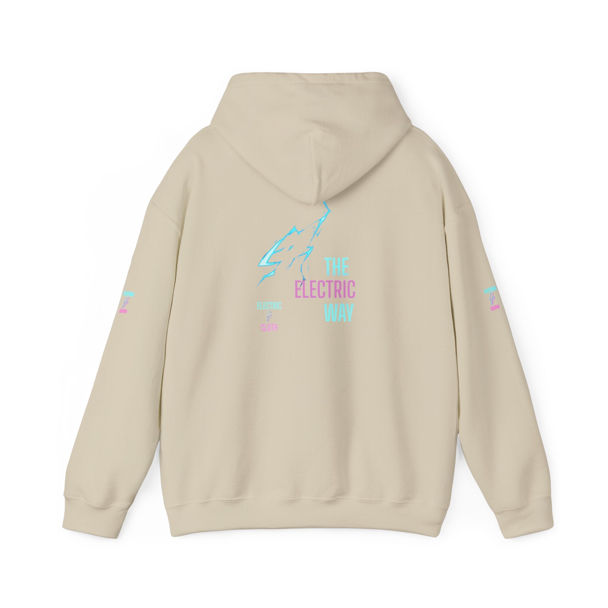 Hoodie — "The Electric Way" Neon Lightning Graphic Pullover