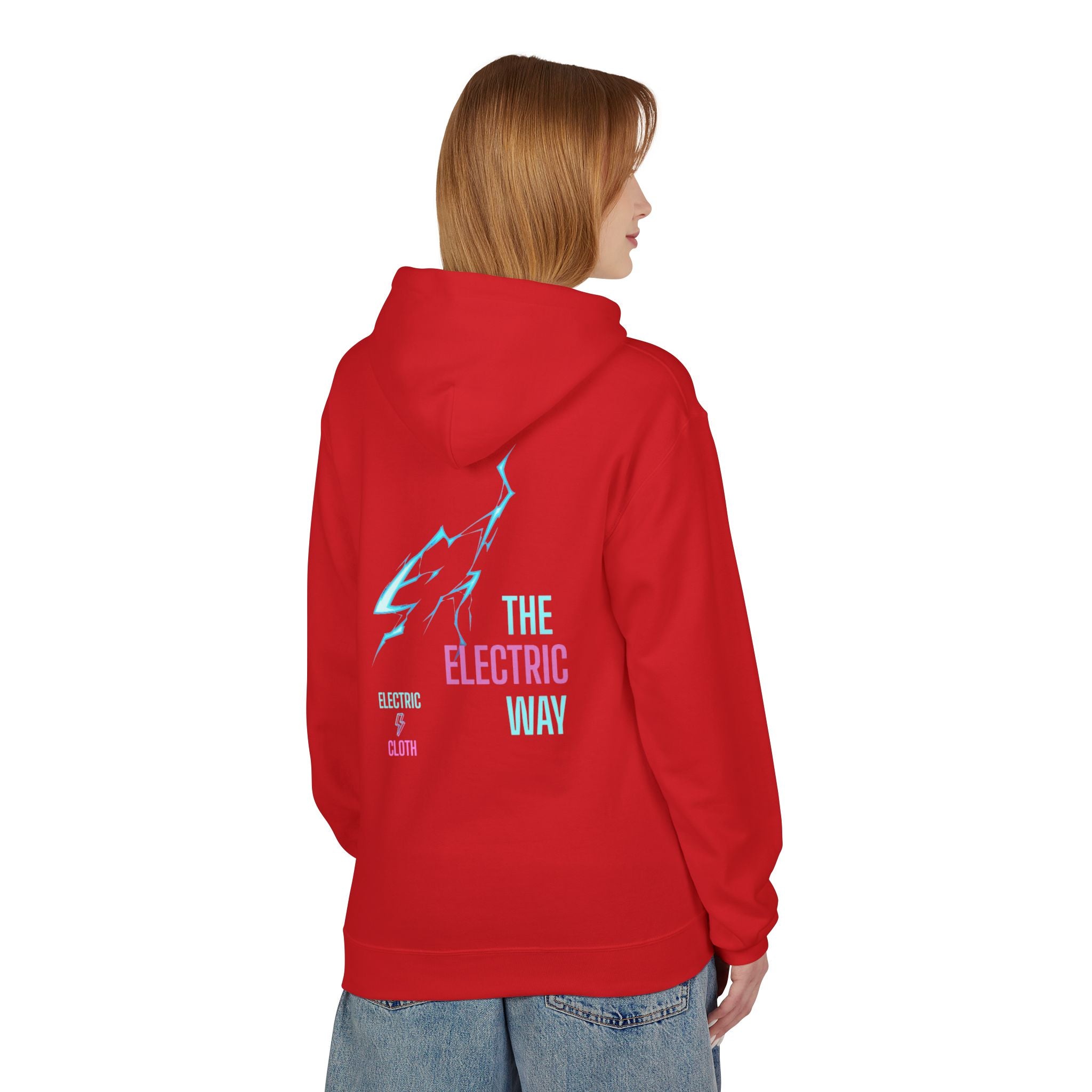 Electric Way Hoodie — Retro Neon Lightning Graphic Hoodie