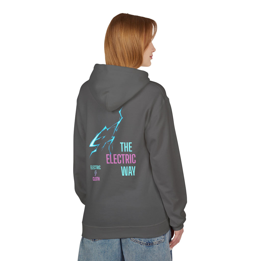 Electric Way Hoodie — Retro Neon Lightning Graphic Hoodie