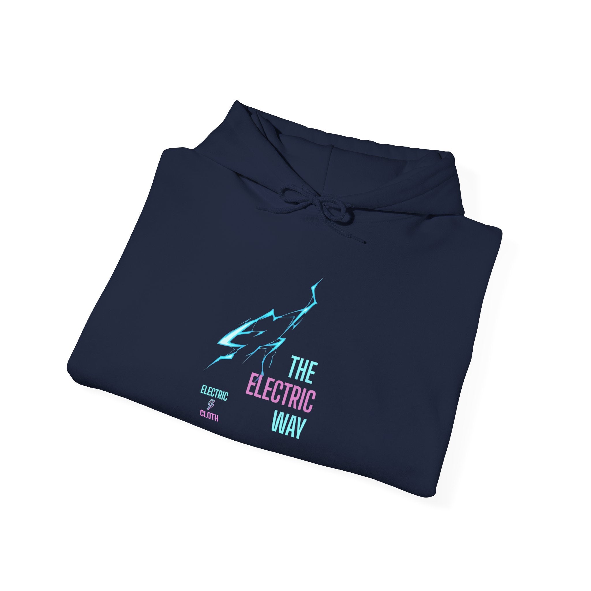 Hoodie — "The Electric Way" Neon Lightning Graphic Pullover