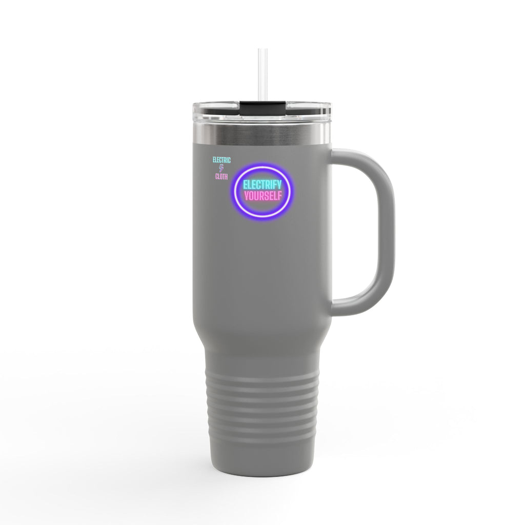 Electrify Yourself 40oz Insulated Travel Mug - Neon Electric Aesthetic