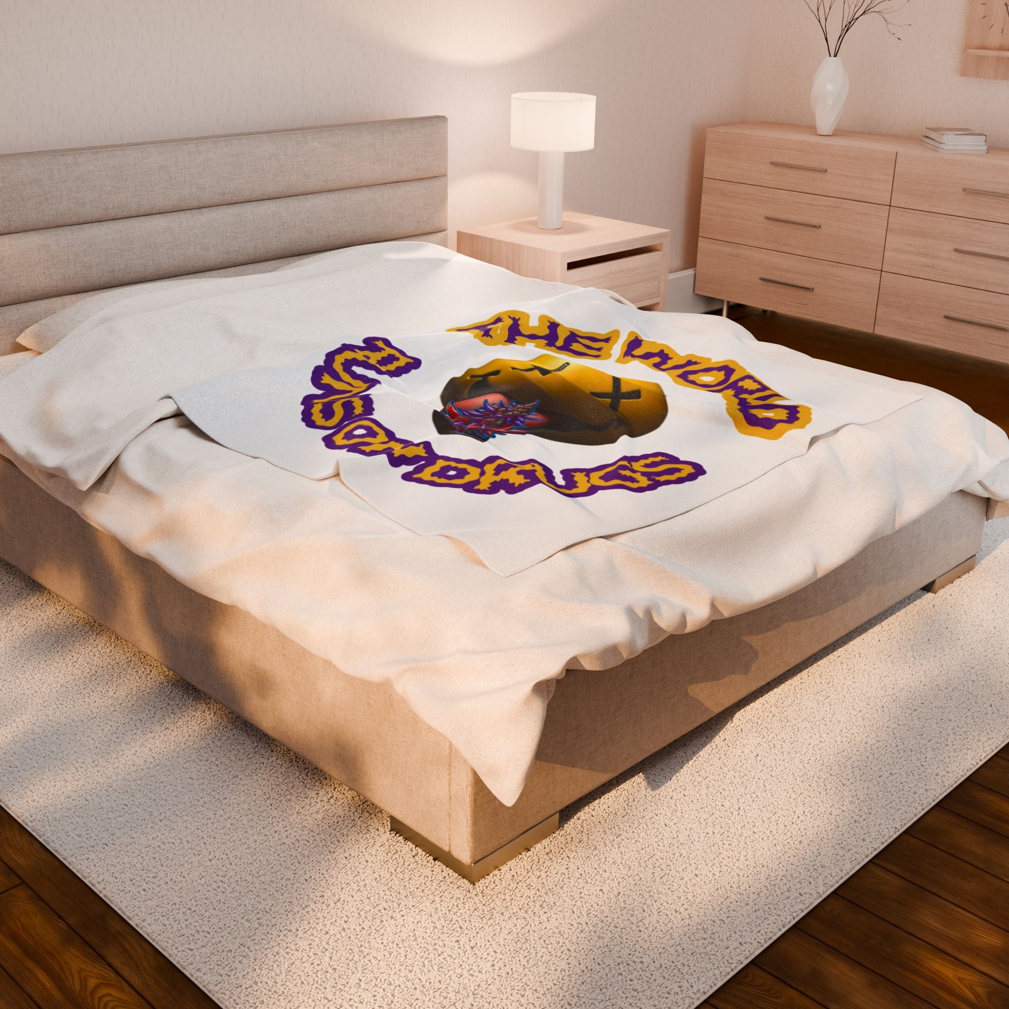 Velveteen Plush Blanket — "The World Runs on Drugs"