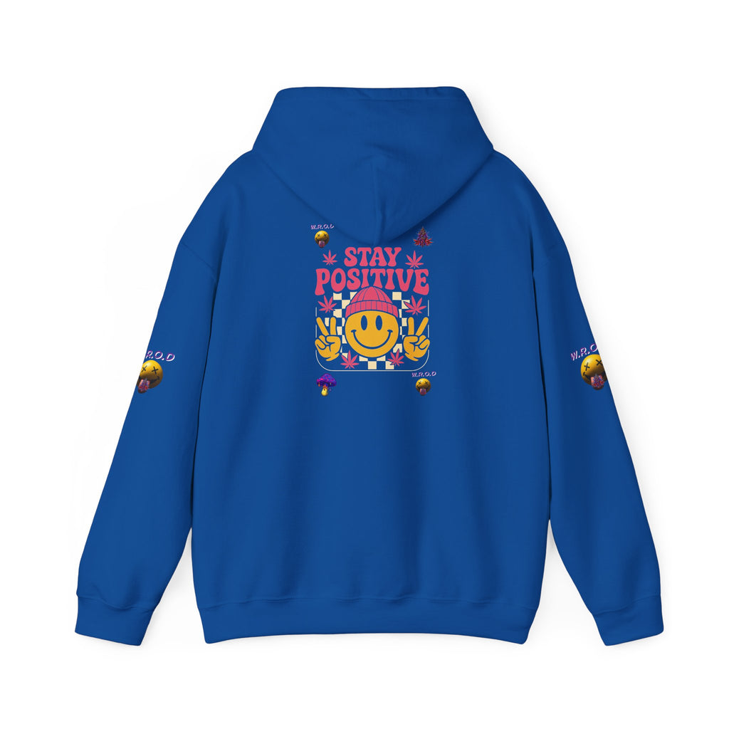 Stay Positive Hoodie — Smiley Sunflower Graphic Sweatshirt