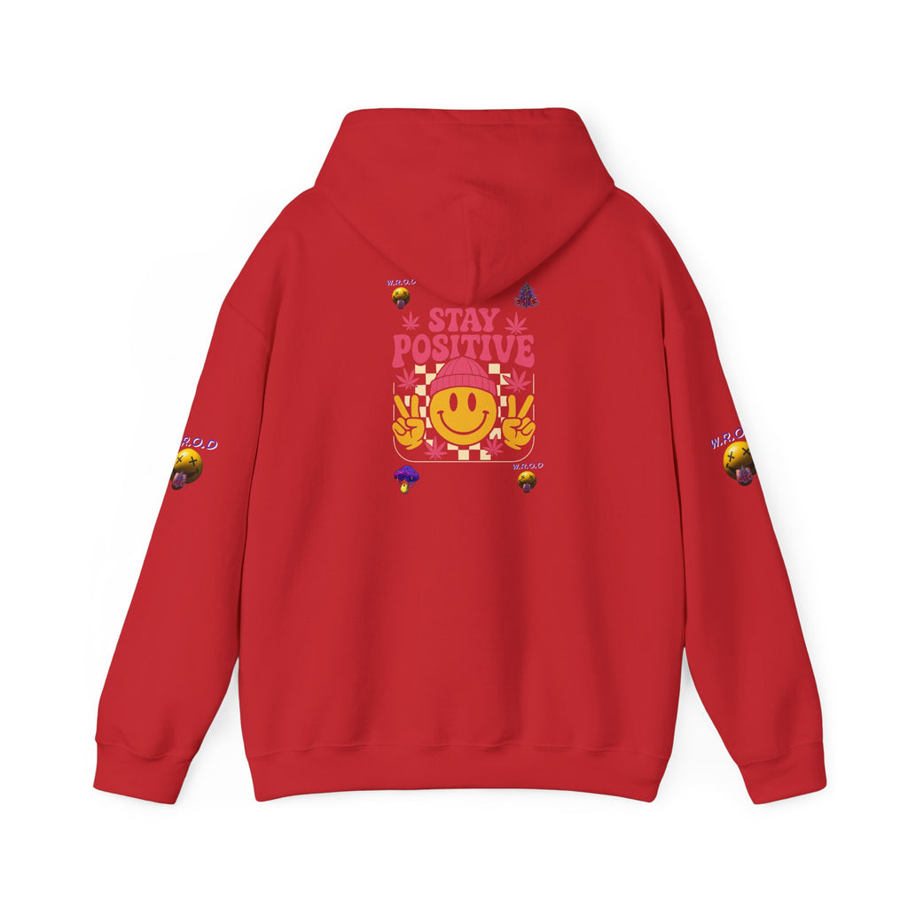 Stay Positive Hoodie — Smiley Sunflower Graphic Sweatshirt