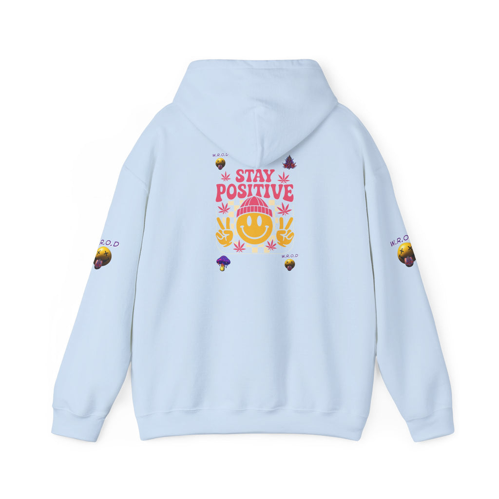 Stay Positive Hoodie — Smiley Sunflower Graphic Sweatshirt