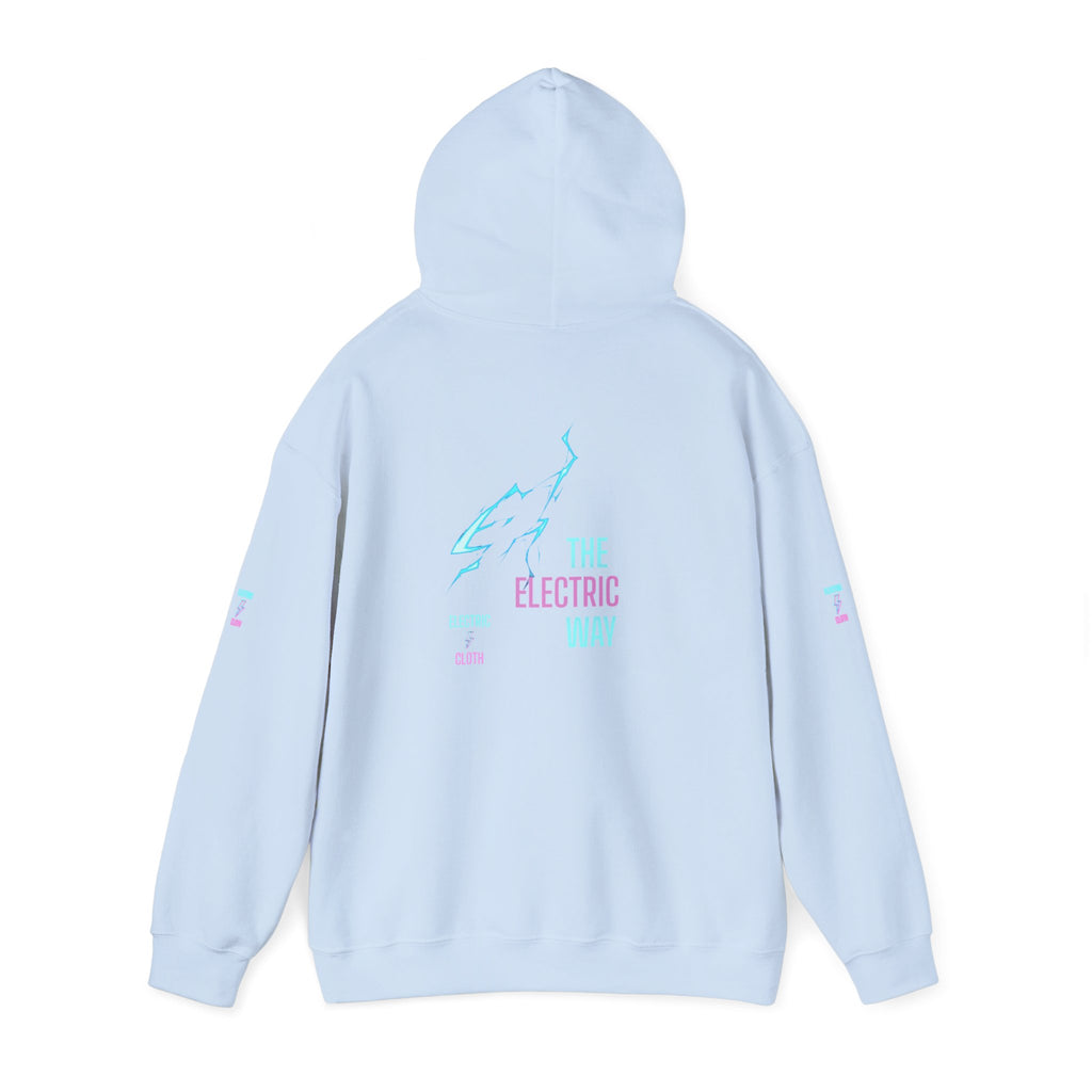 Hoodie — "The Electric Way" Neon Lightning Graphic Pullover