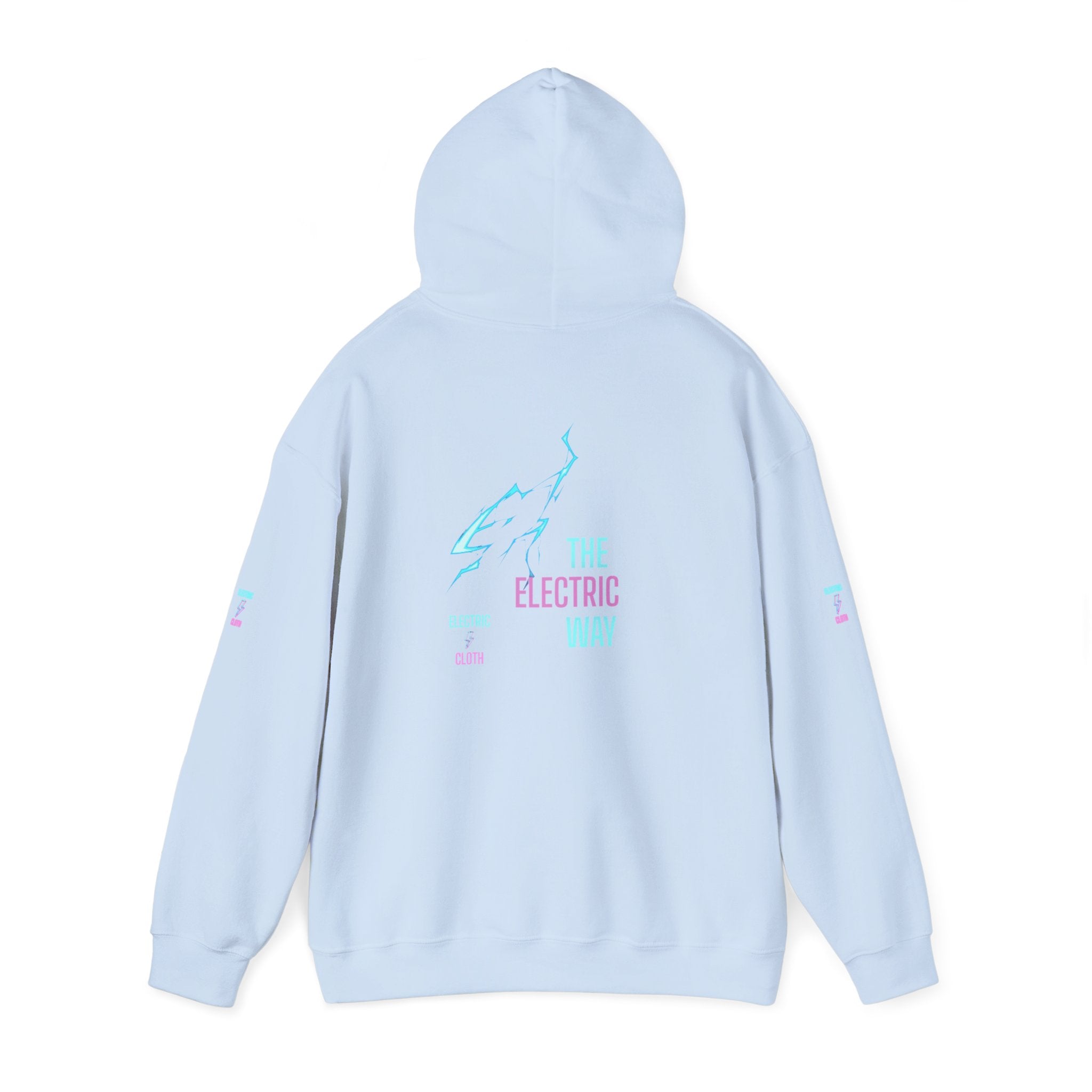 Hoodie — "The Electric Way" Neon Lightning Graphic Pullover