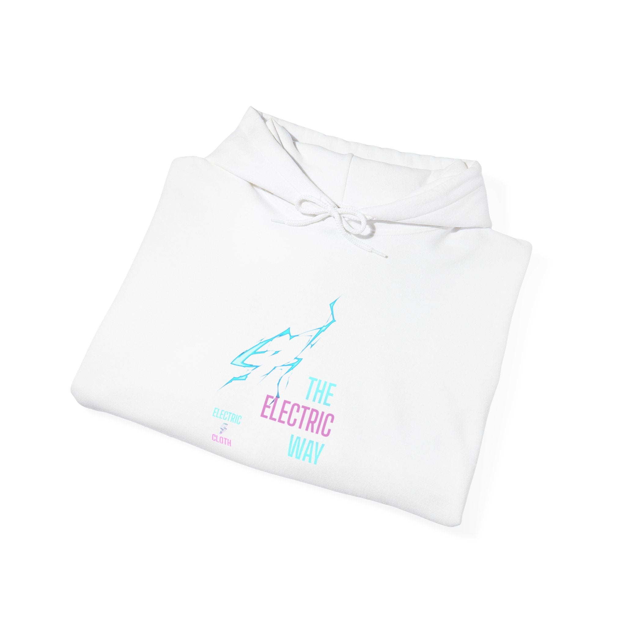 Hoodie — "The Electric Way" Neon Lightning Graphic Pullover