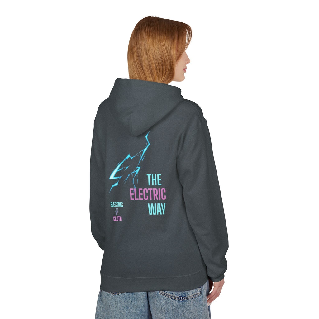 Electric Way Hoodie — Retro Neon Lightning Graphic Hoodie