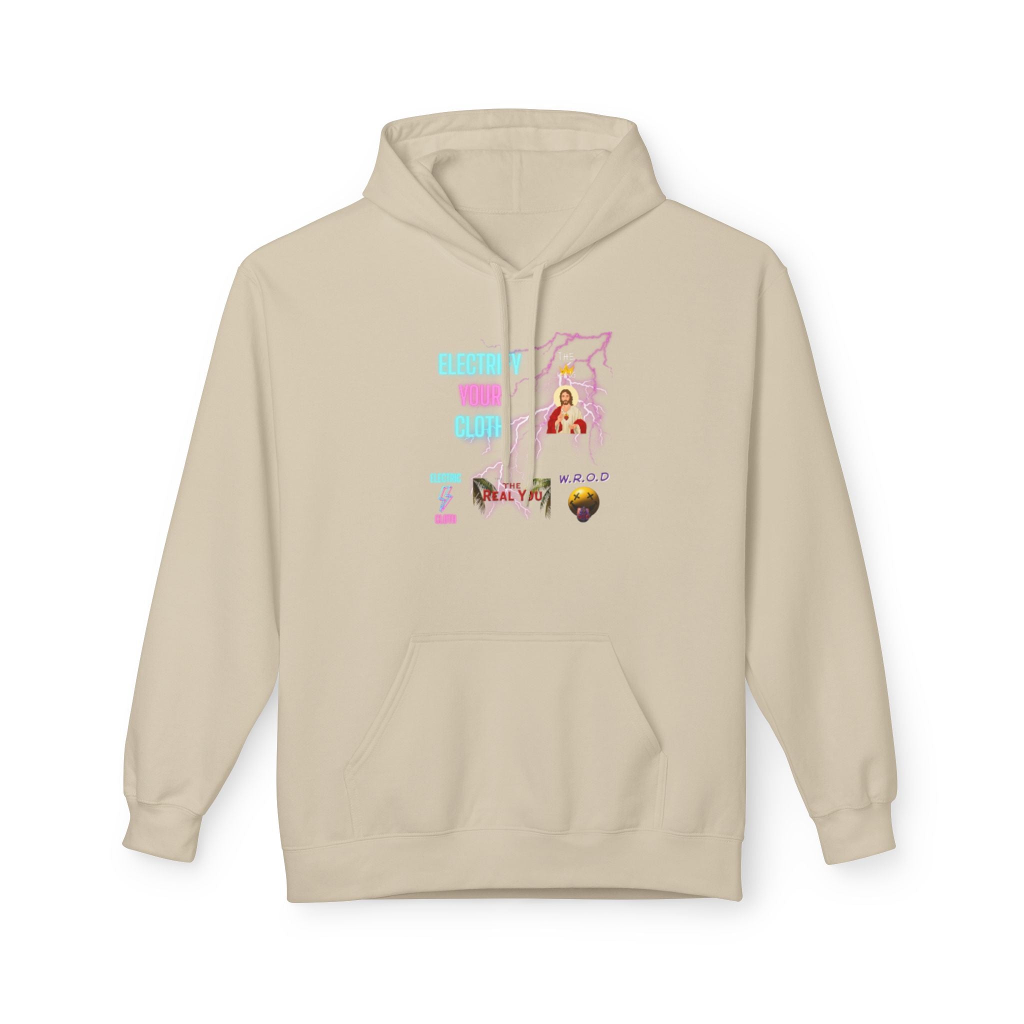 Electric Way Hoodie — Retro Neon Lightning Graphic Hoodie