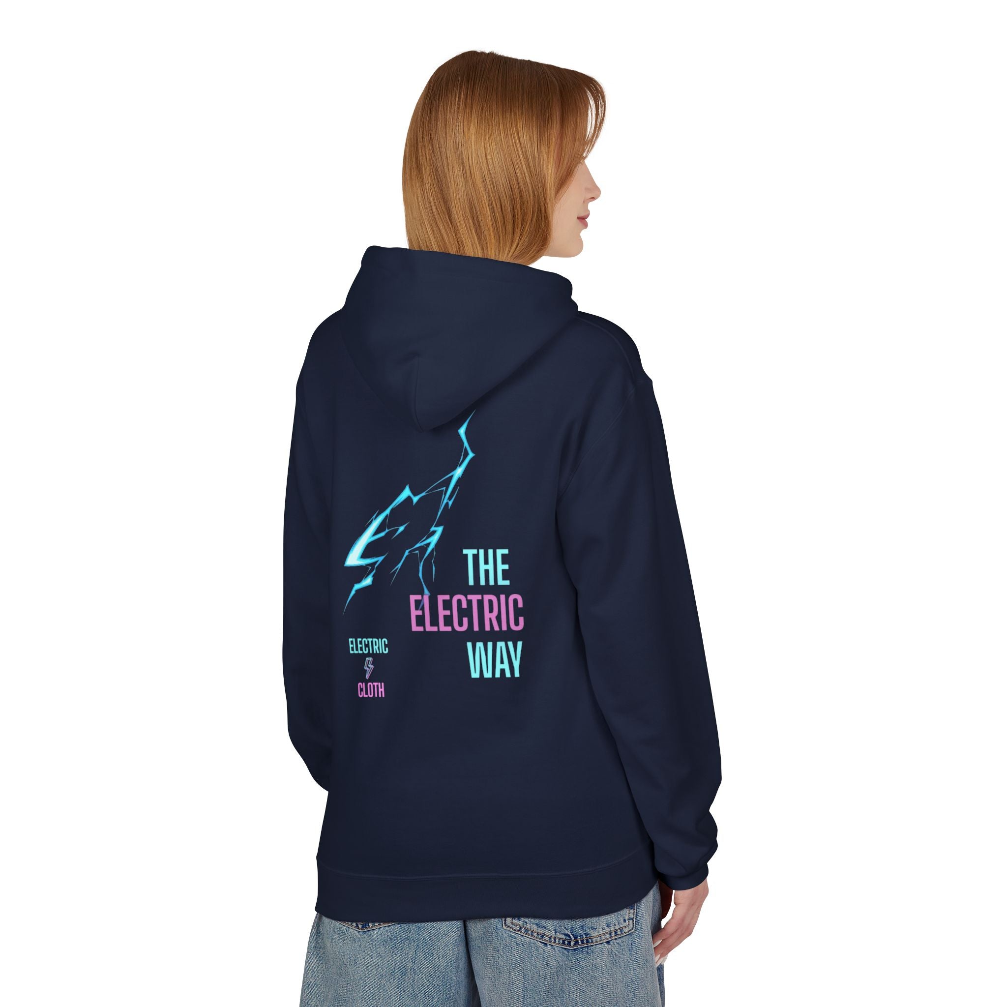 Electric Way Hoodie — Retro Neon Lightning Graphic Hoodie