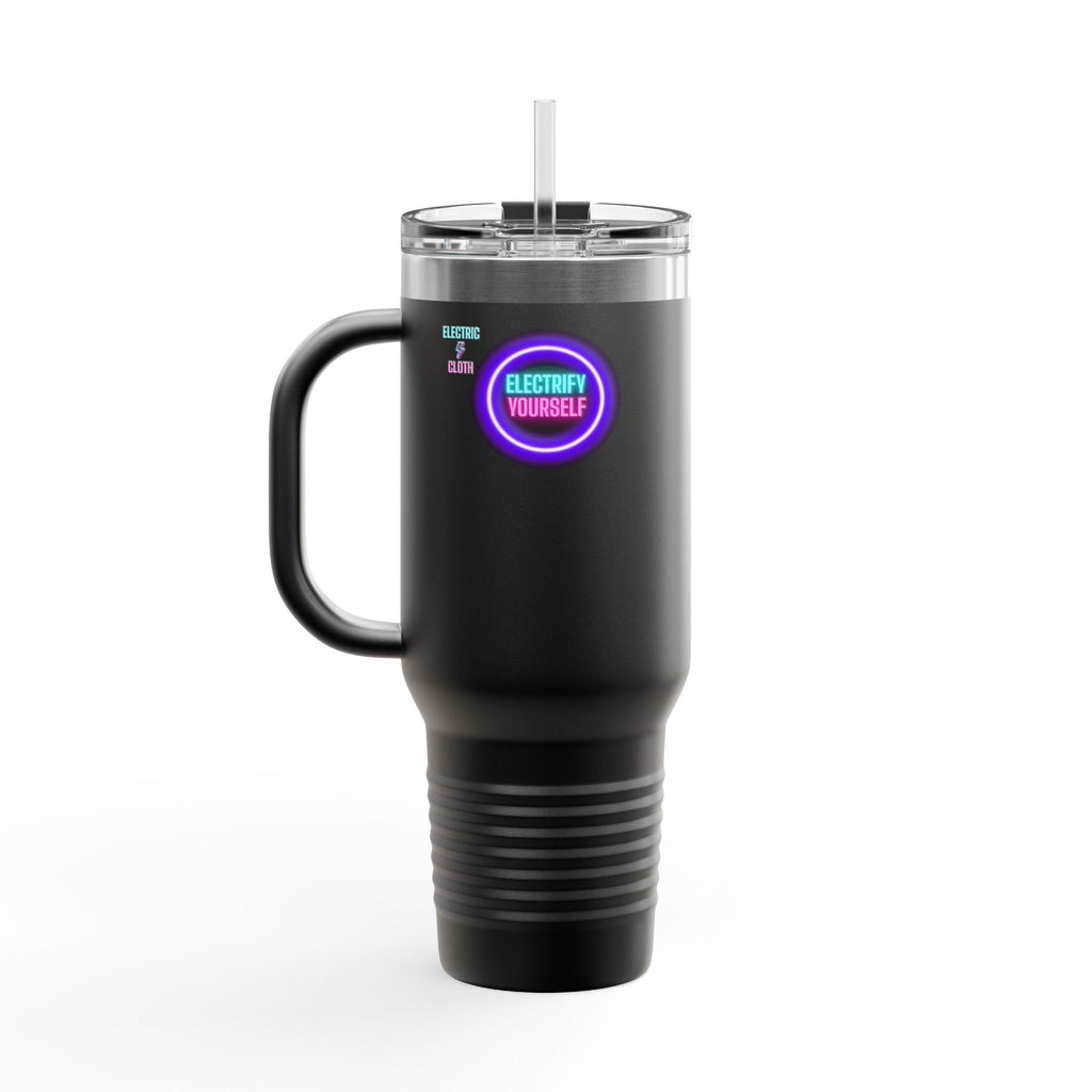Electrify Yourself 40oz Insulated Travel Mug - Neon Electric Aesthetic