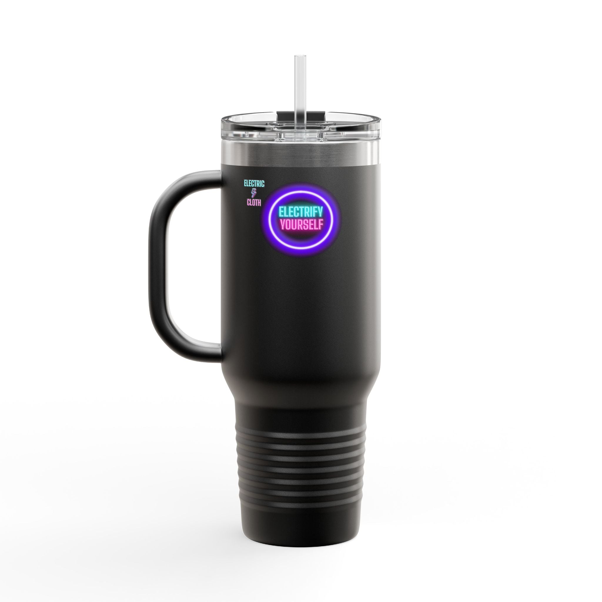 Electrify Yourself 40oz Insulated Travel Mug - Neon Electric Aesthetic