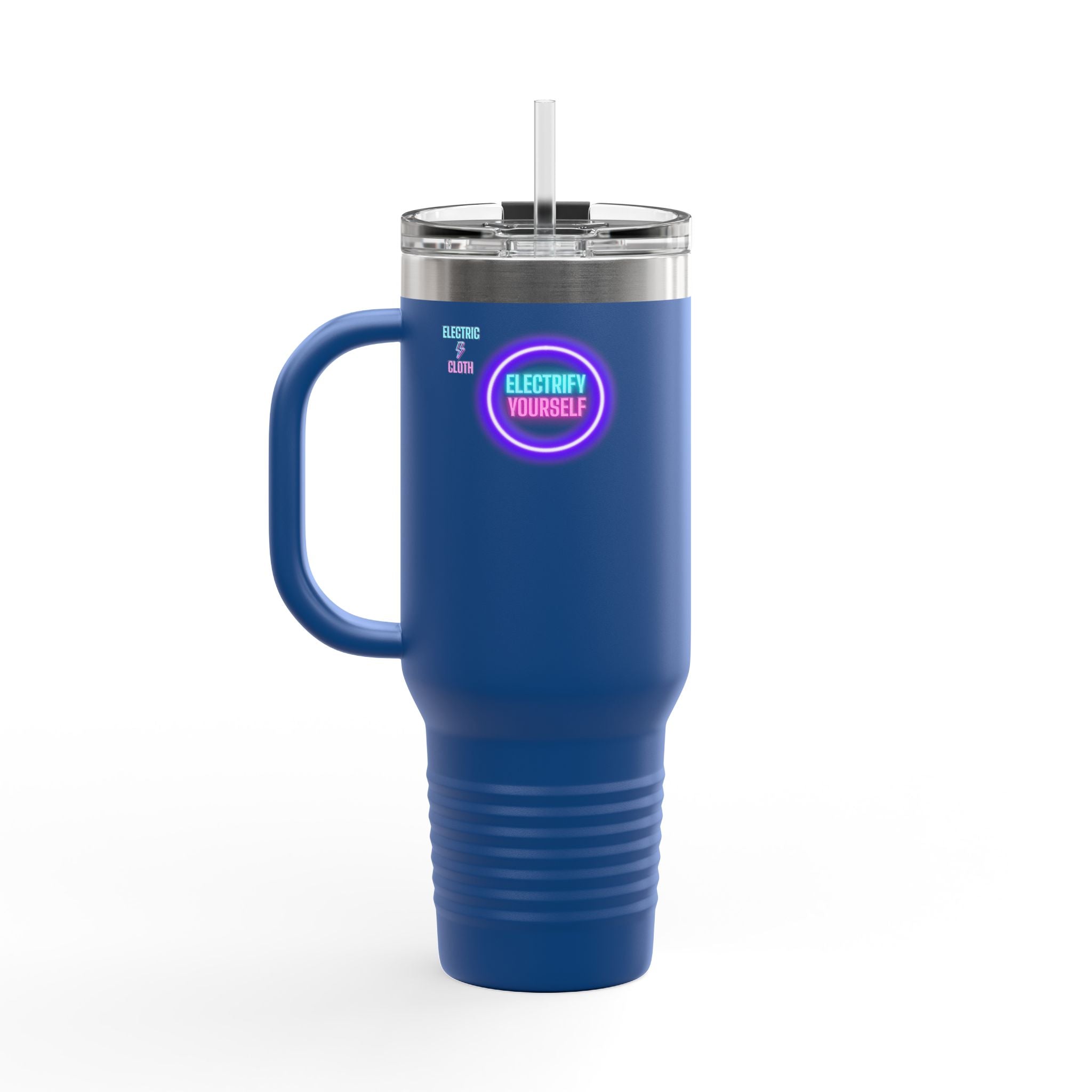 Electrify Yourself 40oz Insulated Travel Mug - Neon Electric Aesthetic