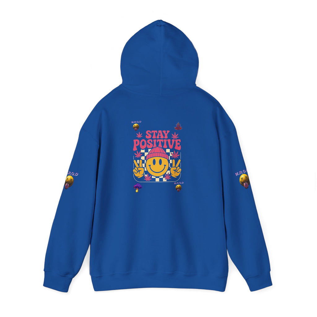Stay Positive Hoodie — Smiley Sunflower Graphic Sweatshirt