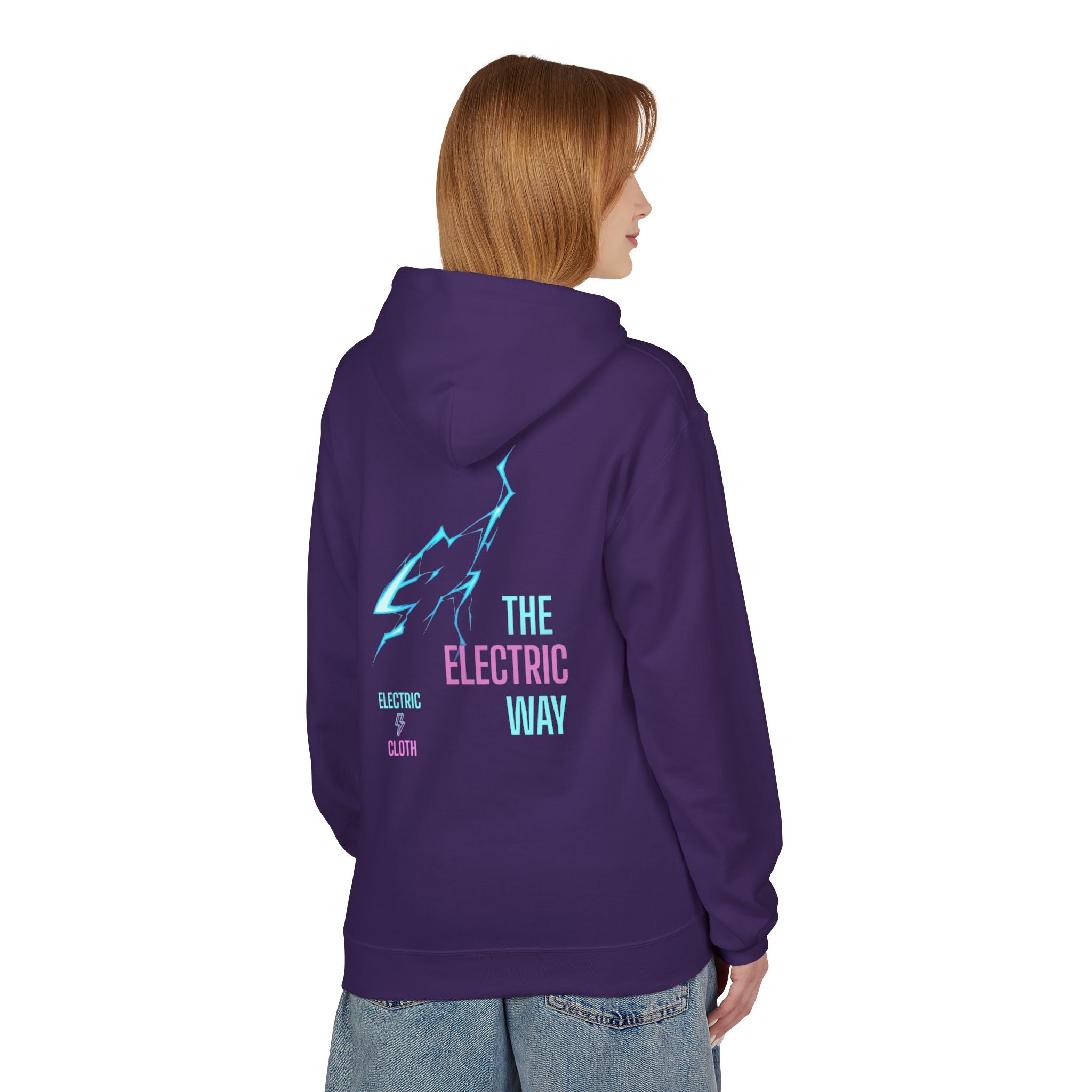 Electric Way Hoodie — Retro Neon Lightning Graphic Hoodie