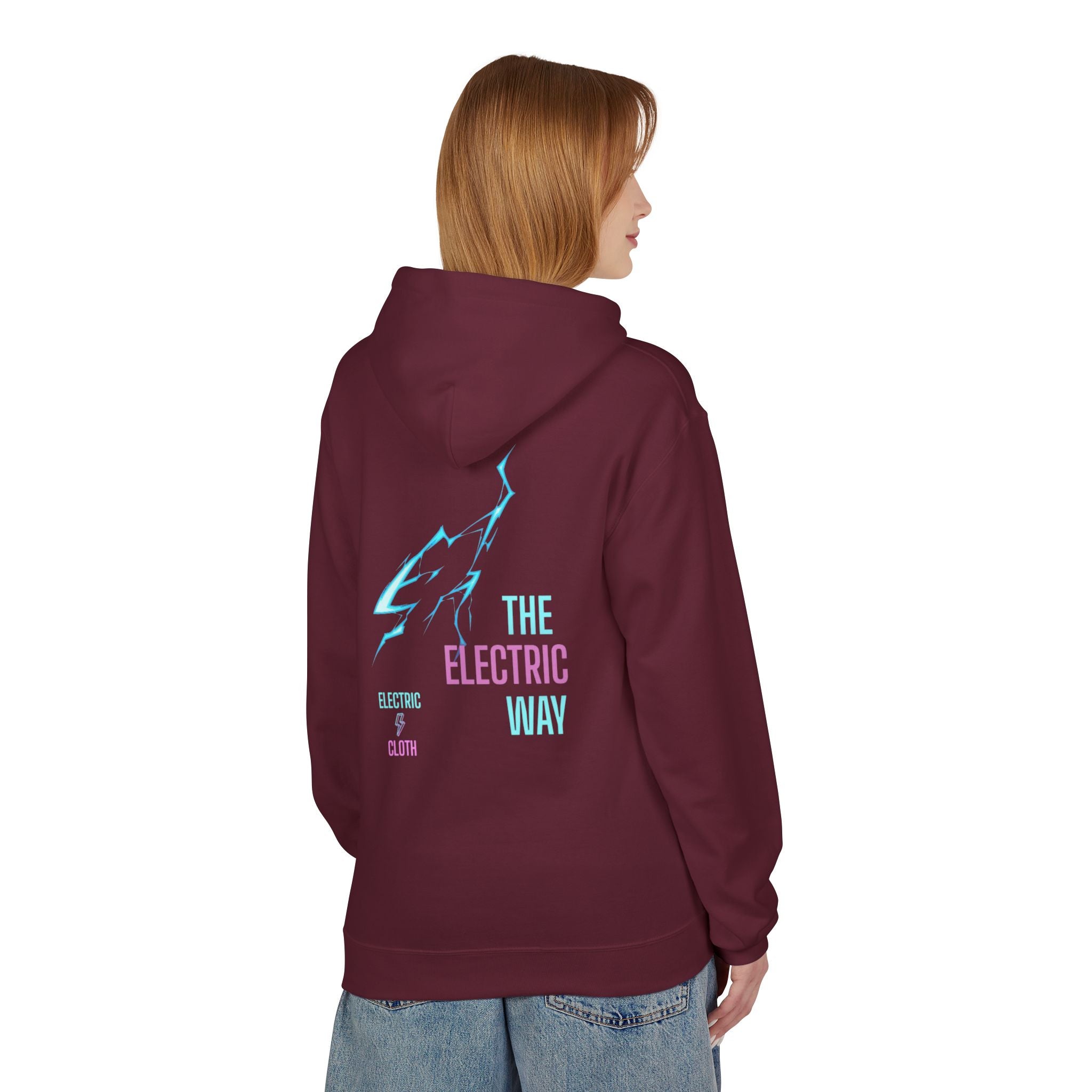 Electric Way Hoodie — Retro Neon Lightning Graphic Hoodie