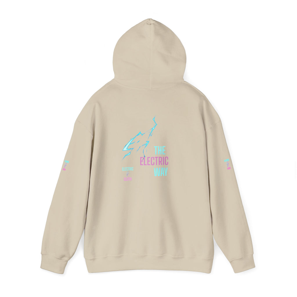 Hoodie — "The Electric Way" Neon Lightning Graphic Pullover