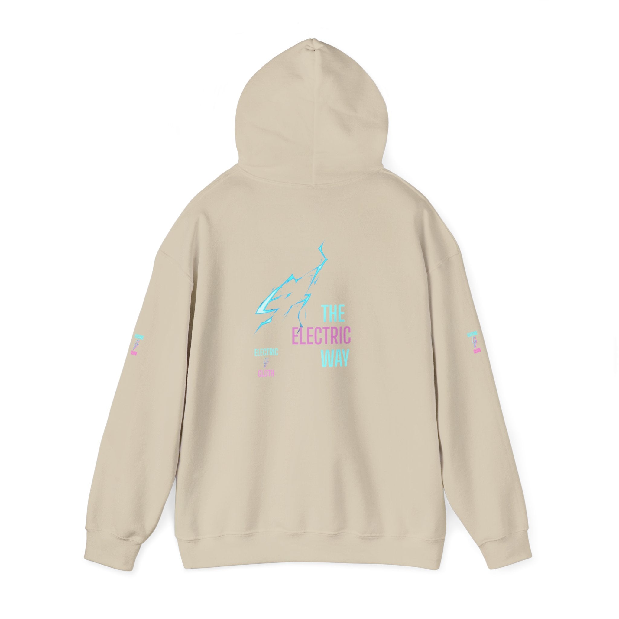 Hoodie — "The Electric Way" Neon Lightning Graphic Pullover