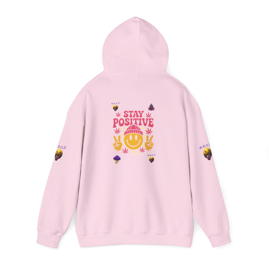 Stay Positive Hoodie — Smiley Sunflower Graphic Sweatshirt