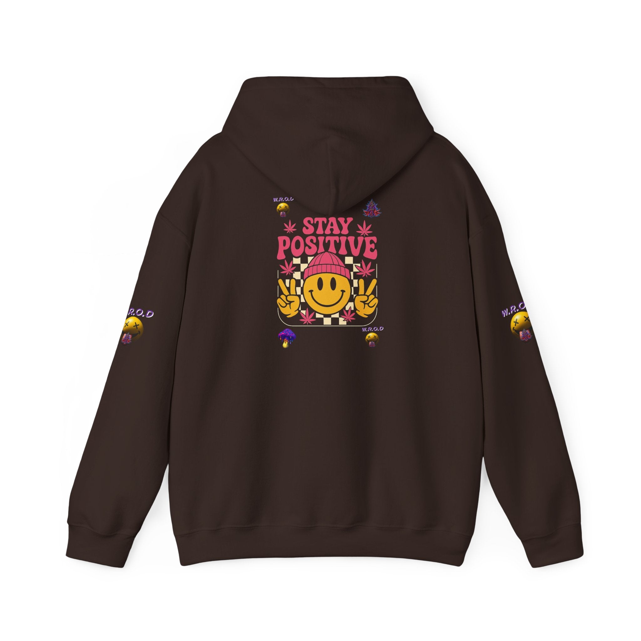 Stay Positive Hoodie — Smiley Sunflower Graphic Sweatshirt