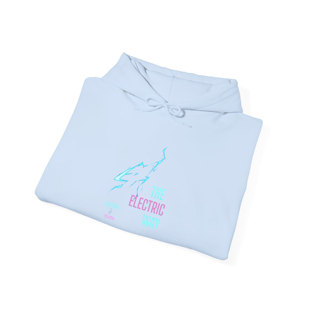 Hoodie — "The Electric Way" Neon Lightning Graphic Pullover