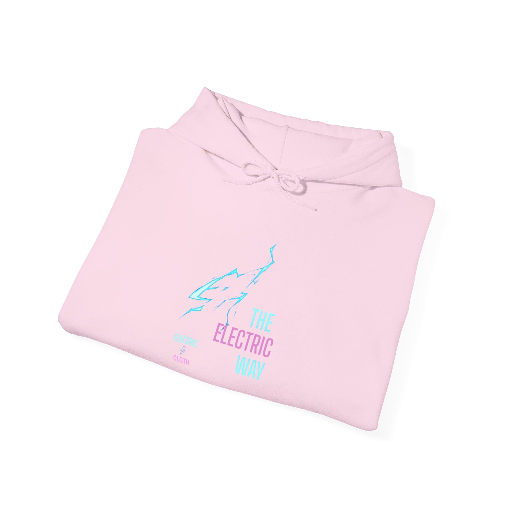 Hoodie — "The Electric Way" Neon Lightning Graphic Pullover