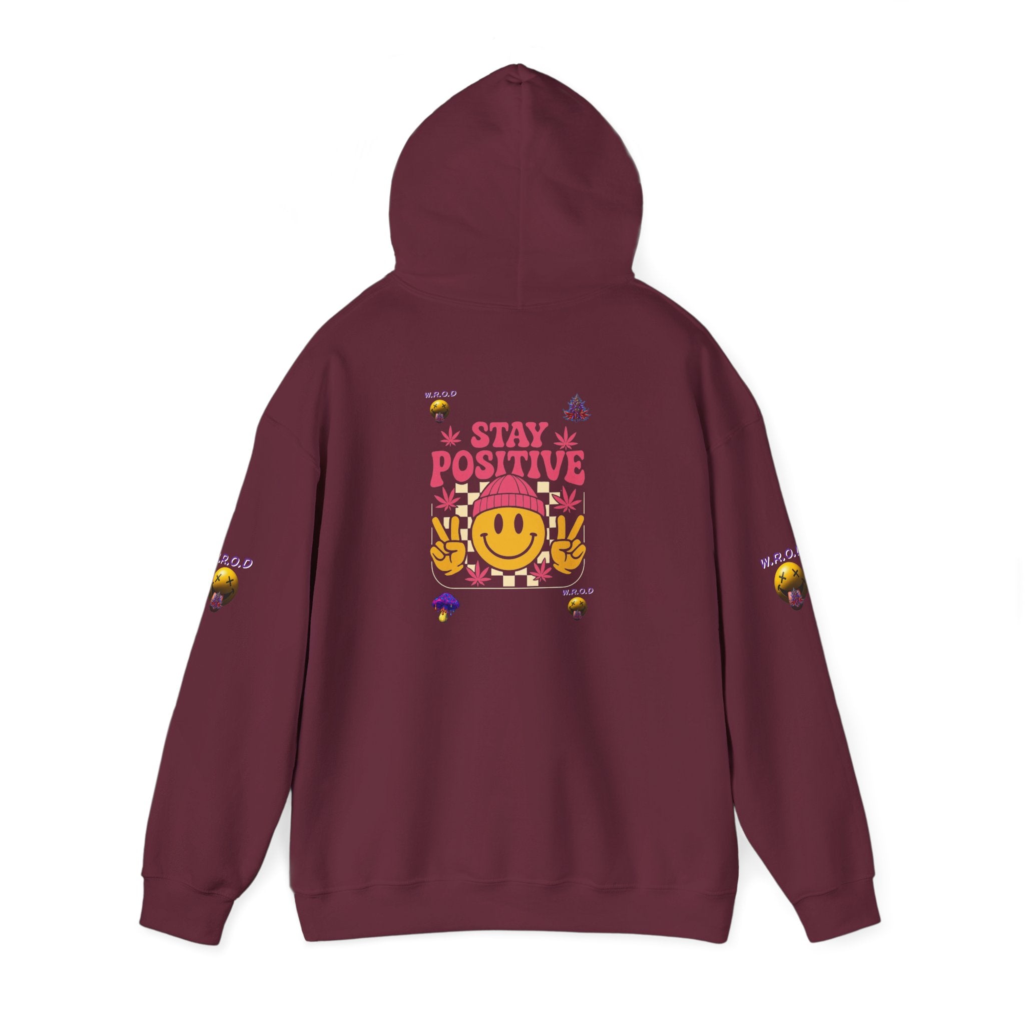 Stay Positive Hoodie — Smiley Sunflower Graphic Sweatshirt
