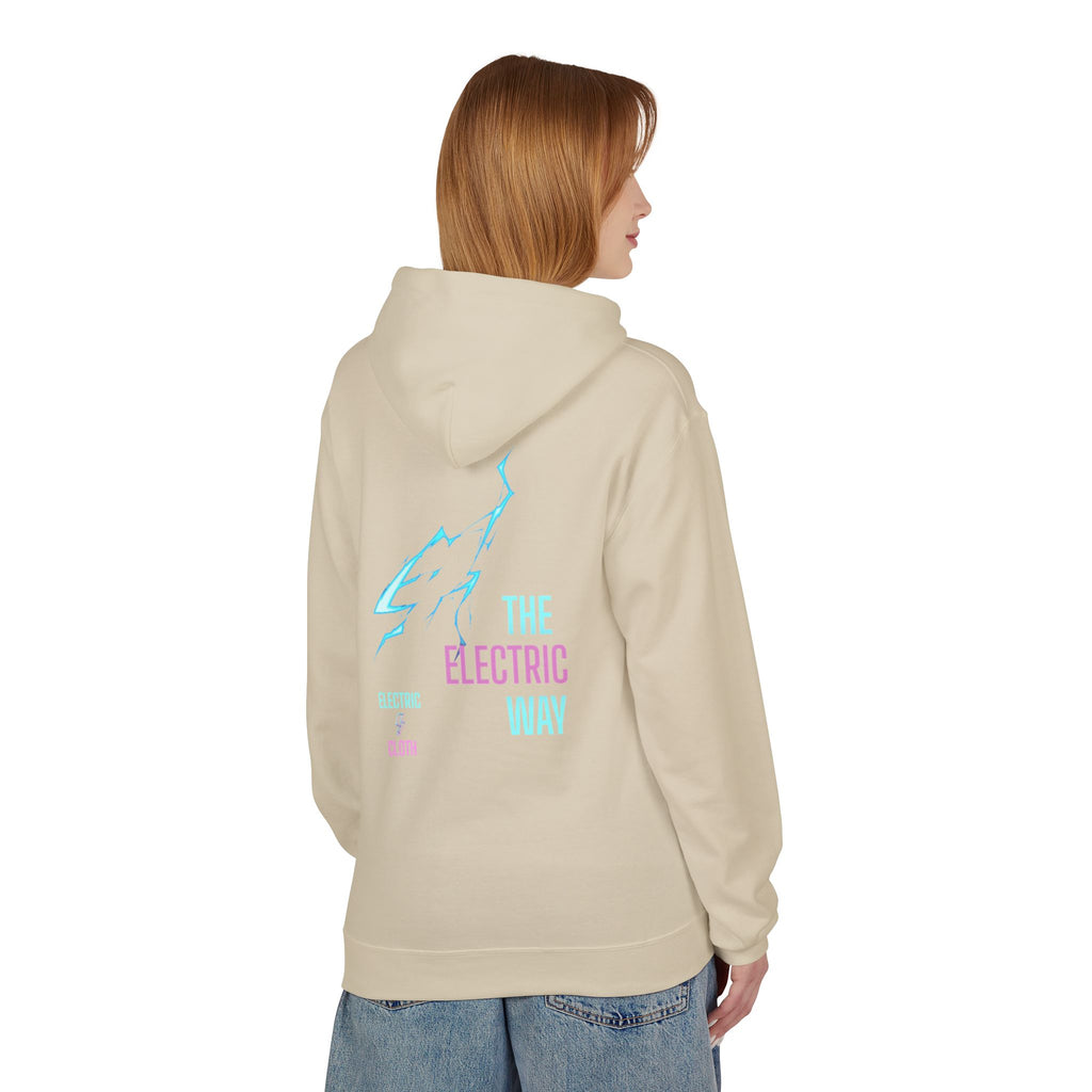 Electric Way Hoodie — Retro Neon Lightning Graphic Hoodie