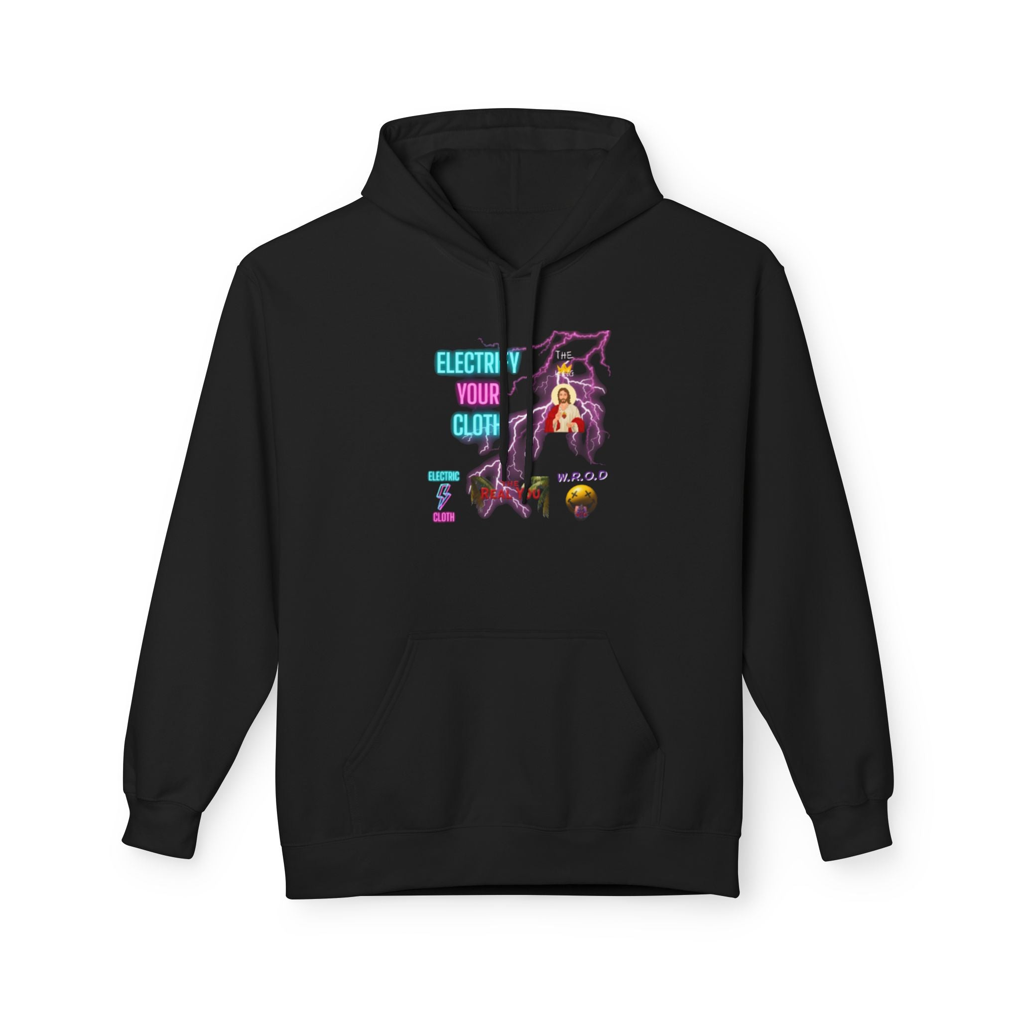 Electric Way Hoodie — Retro Neon Lightning Graphic Hoodie