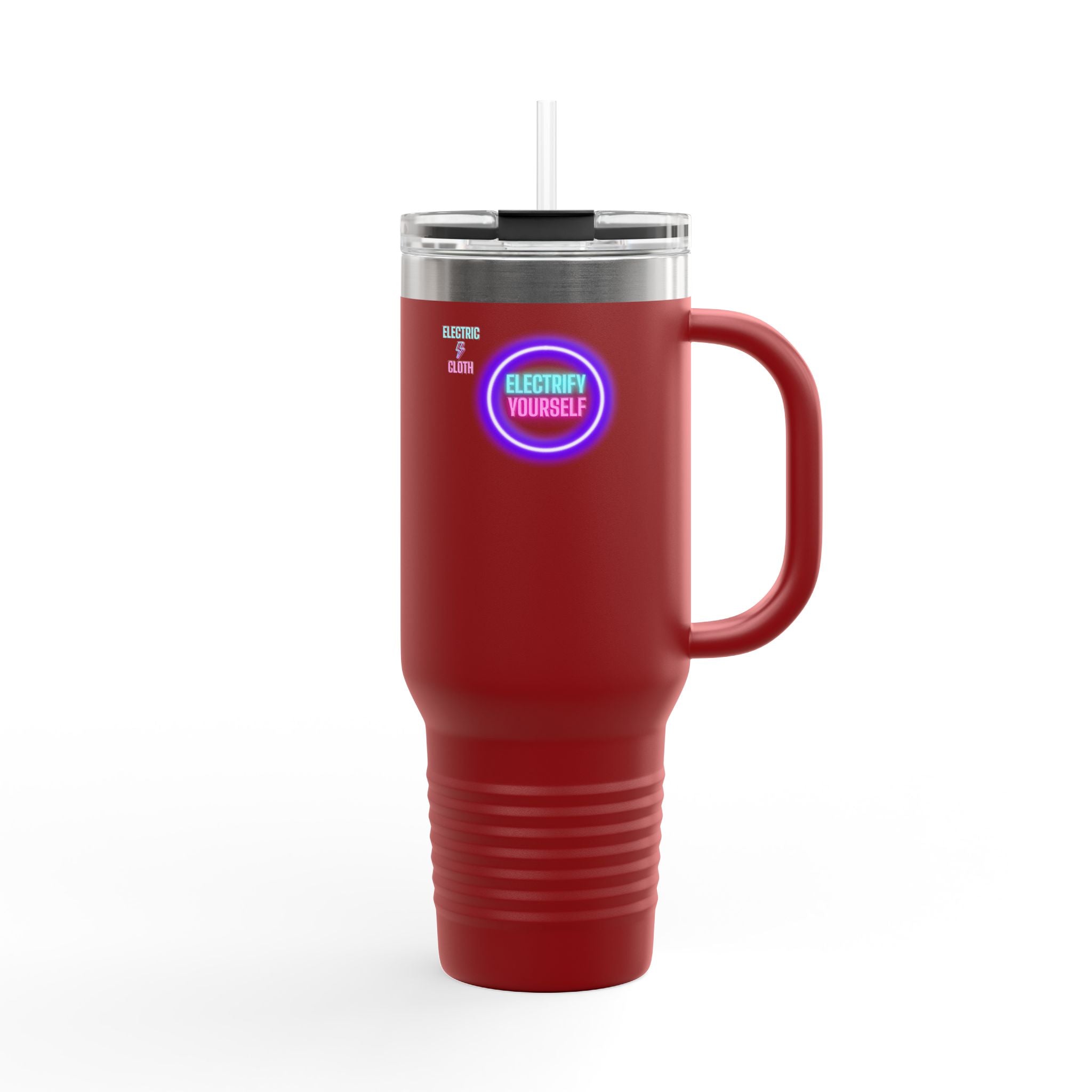 Electrify Yourself 40oz Insulated Travel Mug - Neon Electric Aesthetic