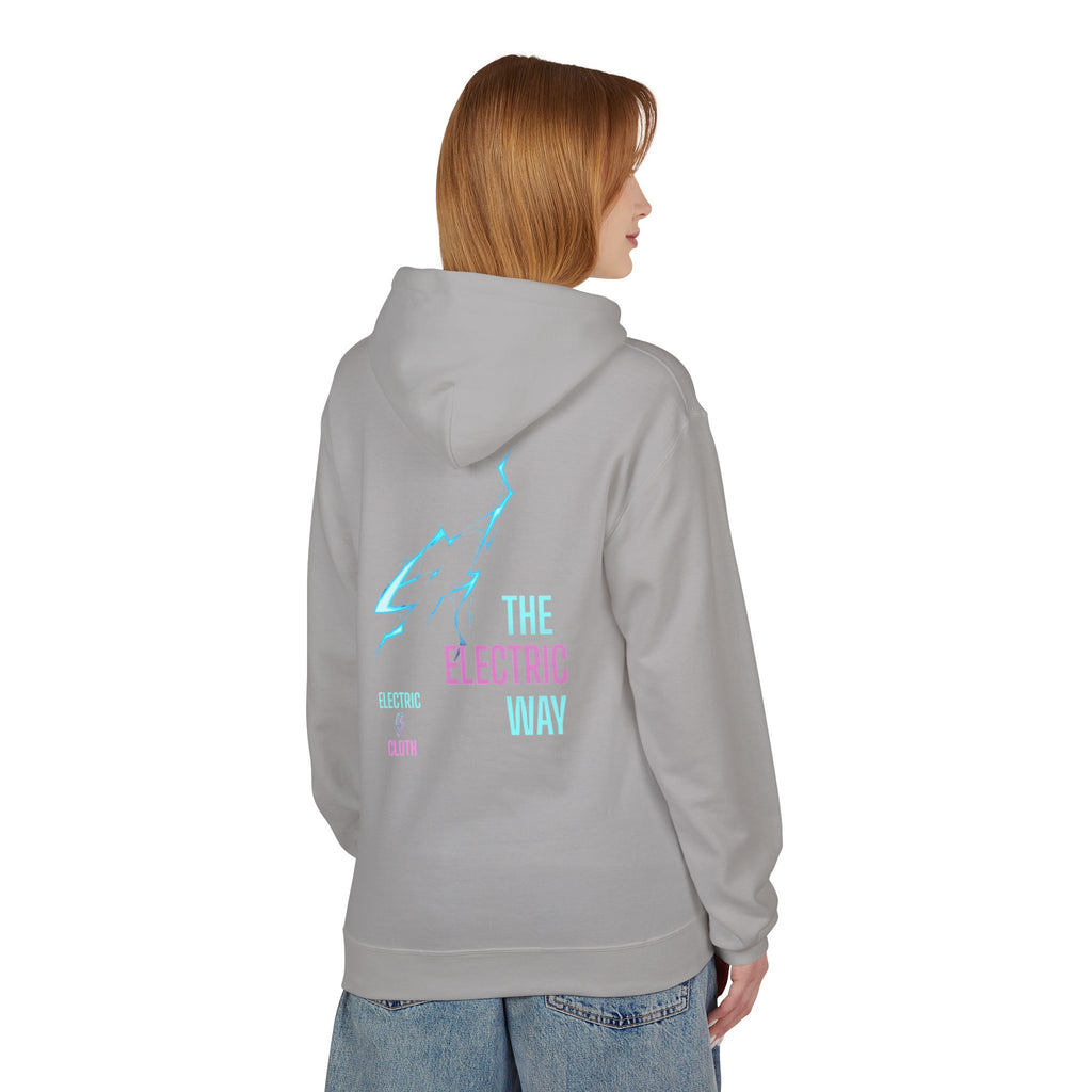 Electric Way Hoodie — Retro Neon Lightning Graphic Hoodie