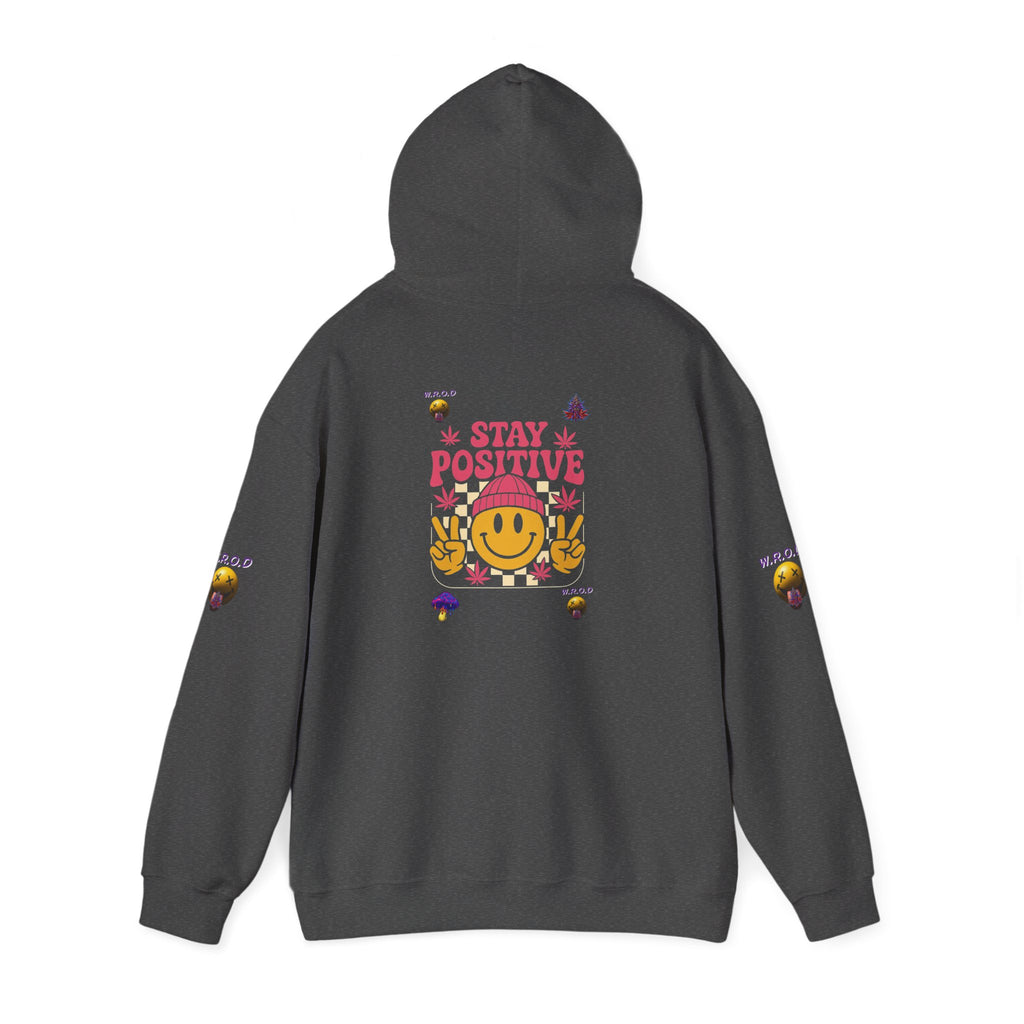 Stay Positive Hoodie — Smiley Sunflower Graphic Sweatshirt