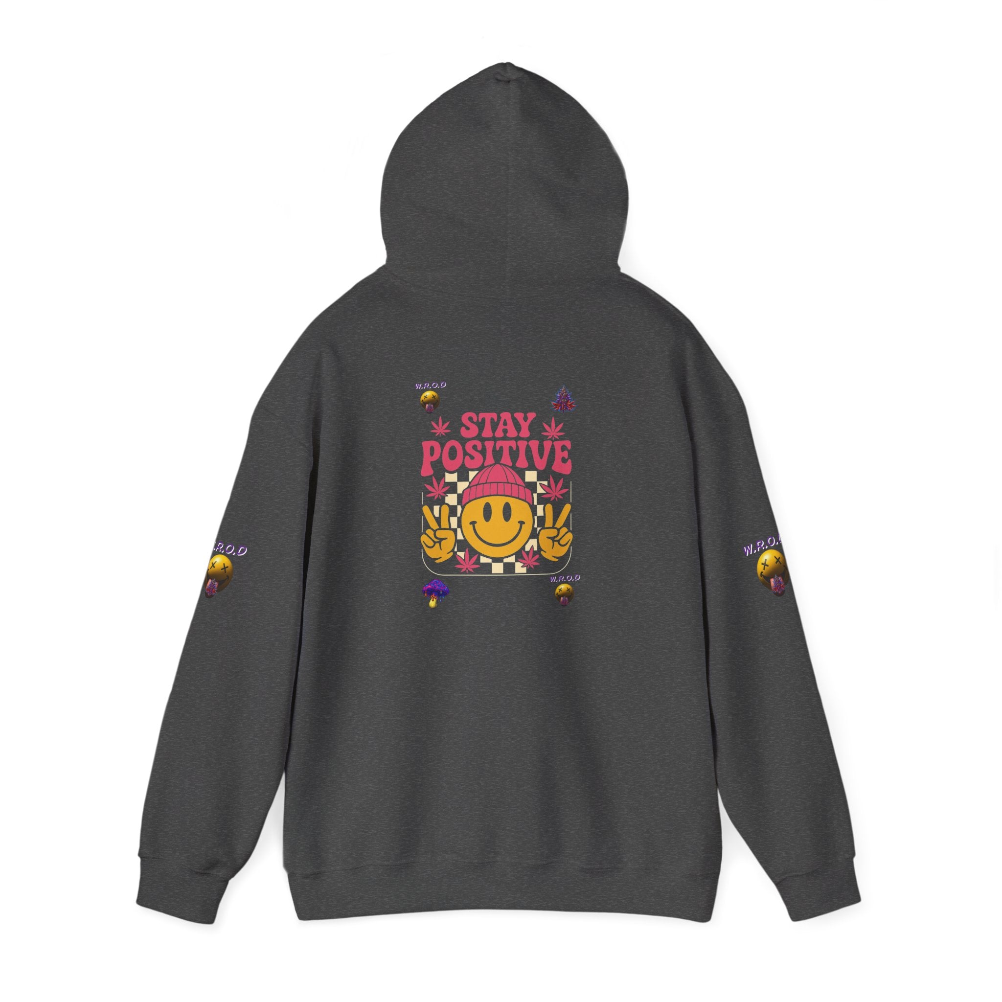 Stay Positive Hoodie — Smiley Sunflower Graphic Sweatshirt