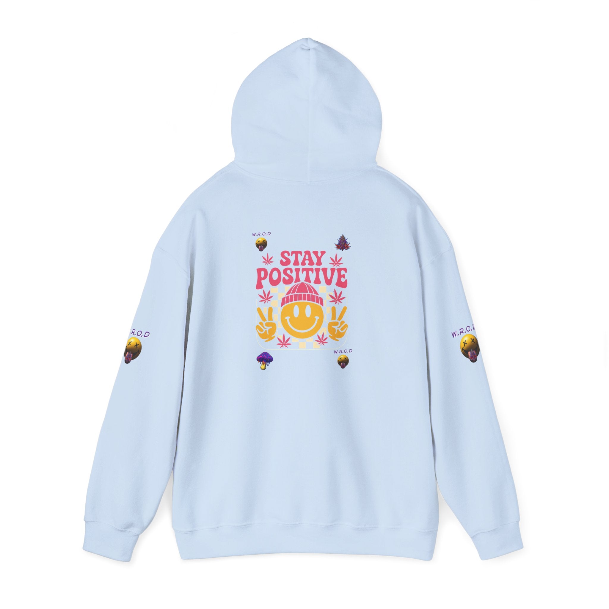 Stay Positive Hoodie — Smiley Sunflower Graphic Sweatshirt