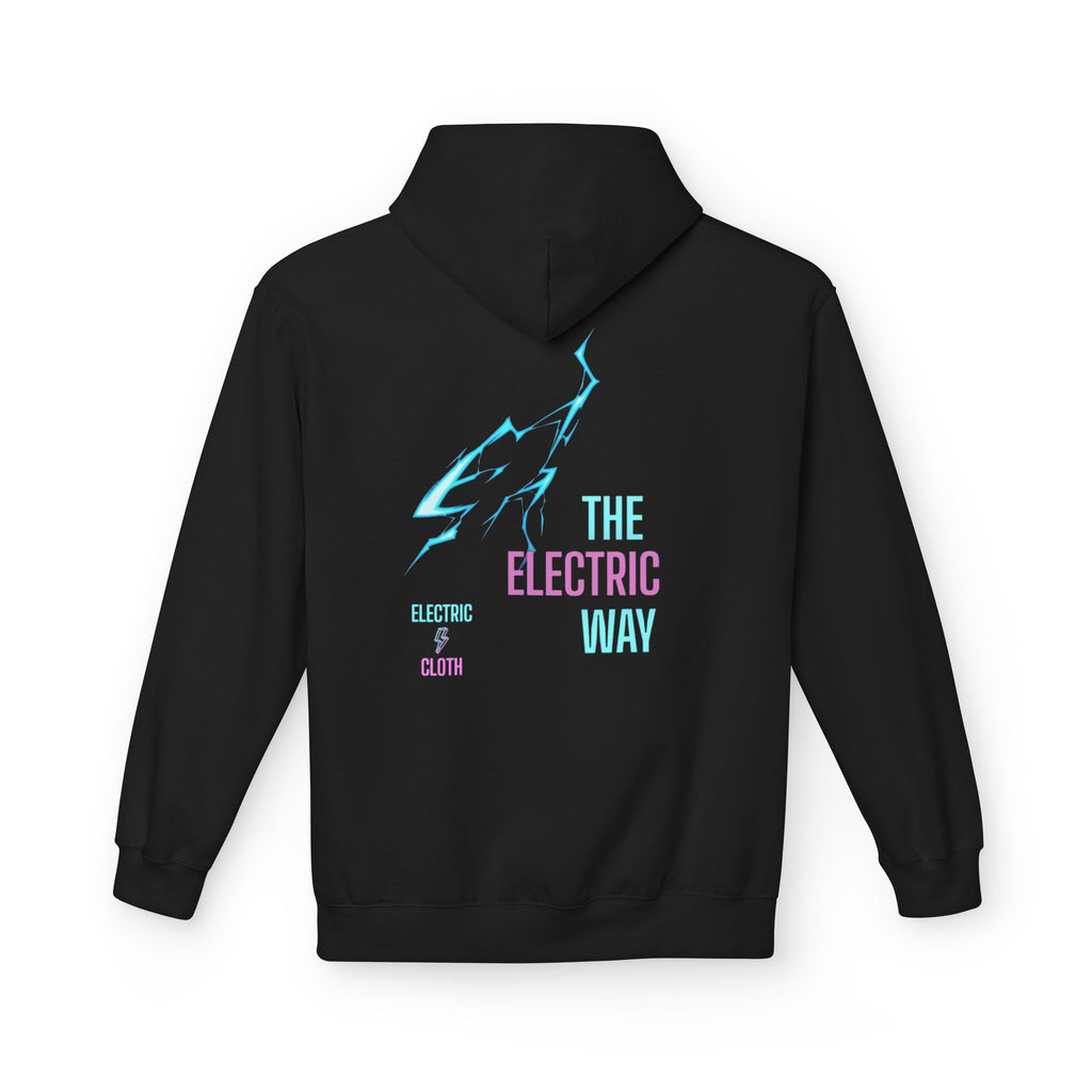 Electric Way Hoodie — Retro Neon Lightning Graphic Hoodie