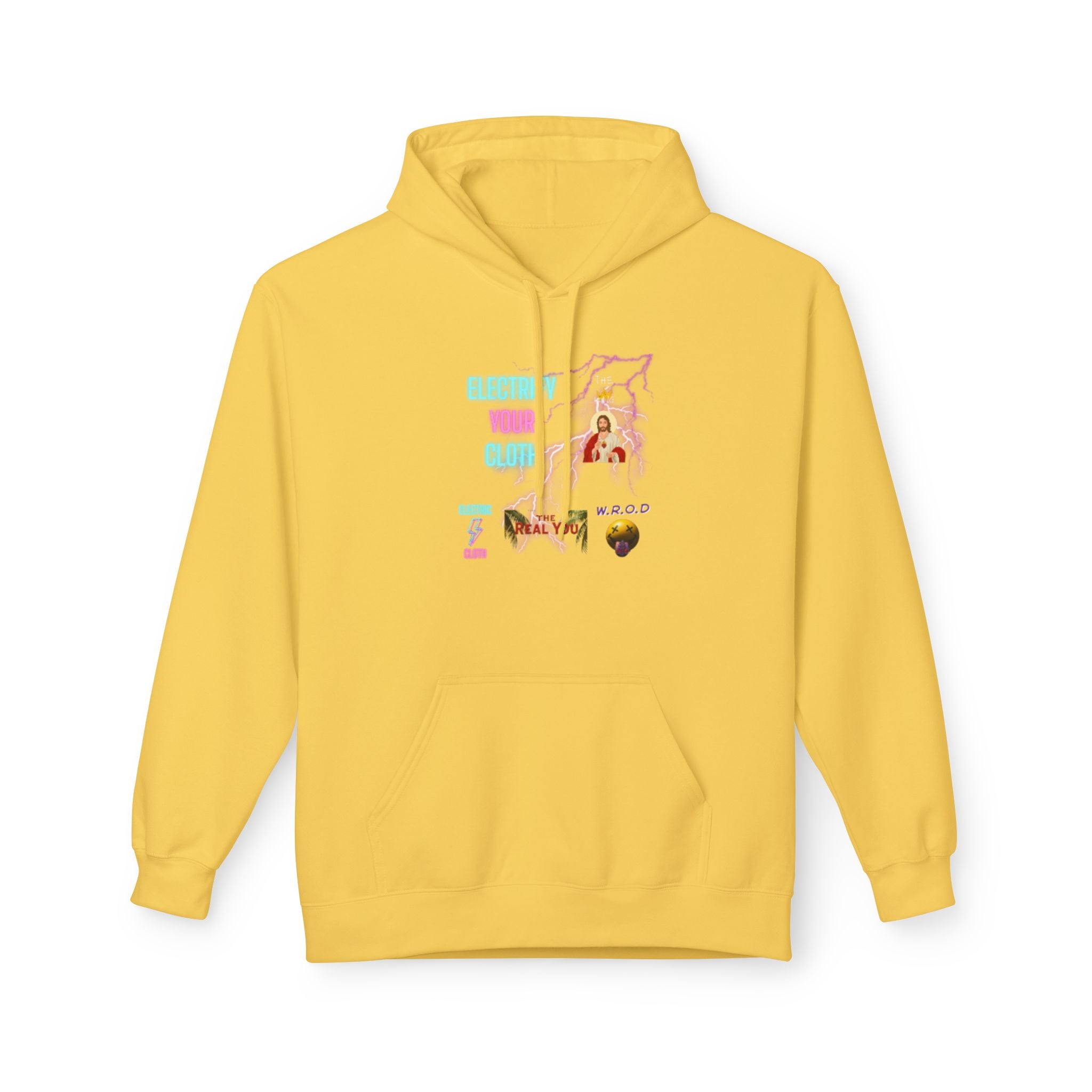 Electric Way Hoodie — Retro Neon Lightning Graphic Hoodie