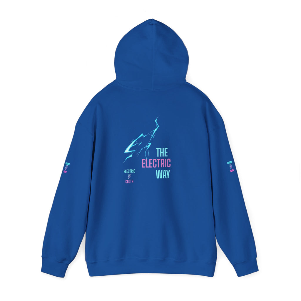Hoodie — "The Electric Way" Neon Lightning Graphic Pullover