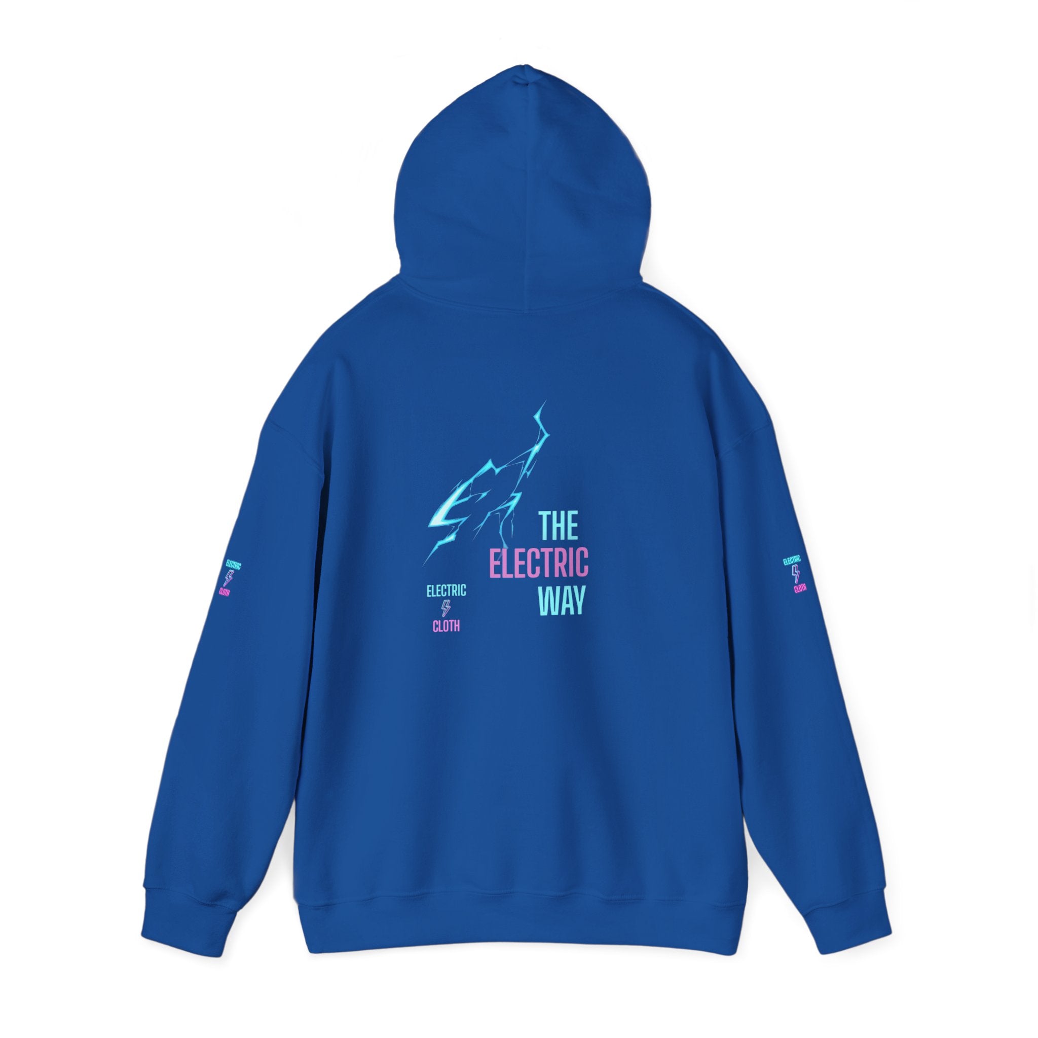 Hoodie — "The Electric Way" Neon Lightning Graphic Pullover