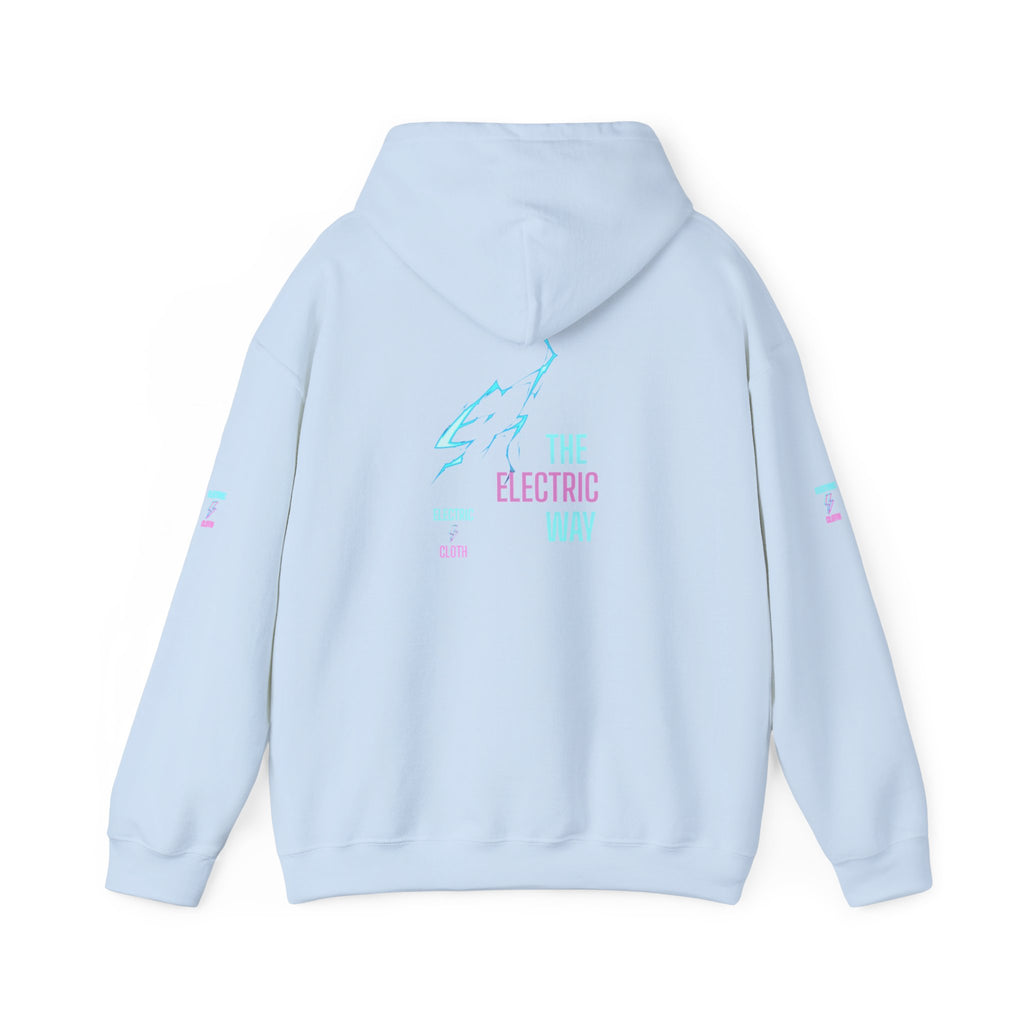 Hoodie — "The Electric Way" Neon Lightning Graphic Pullover