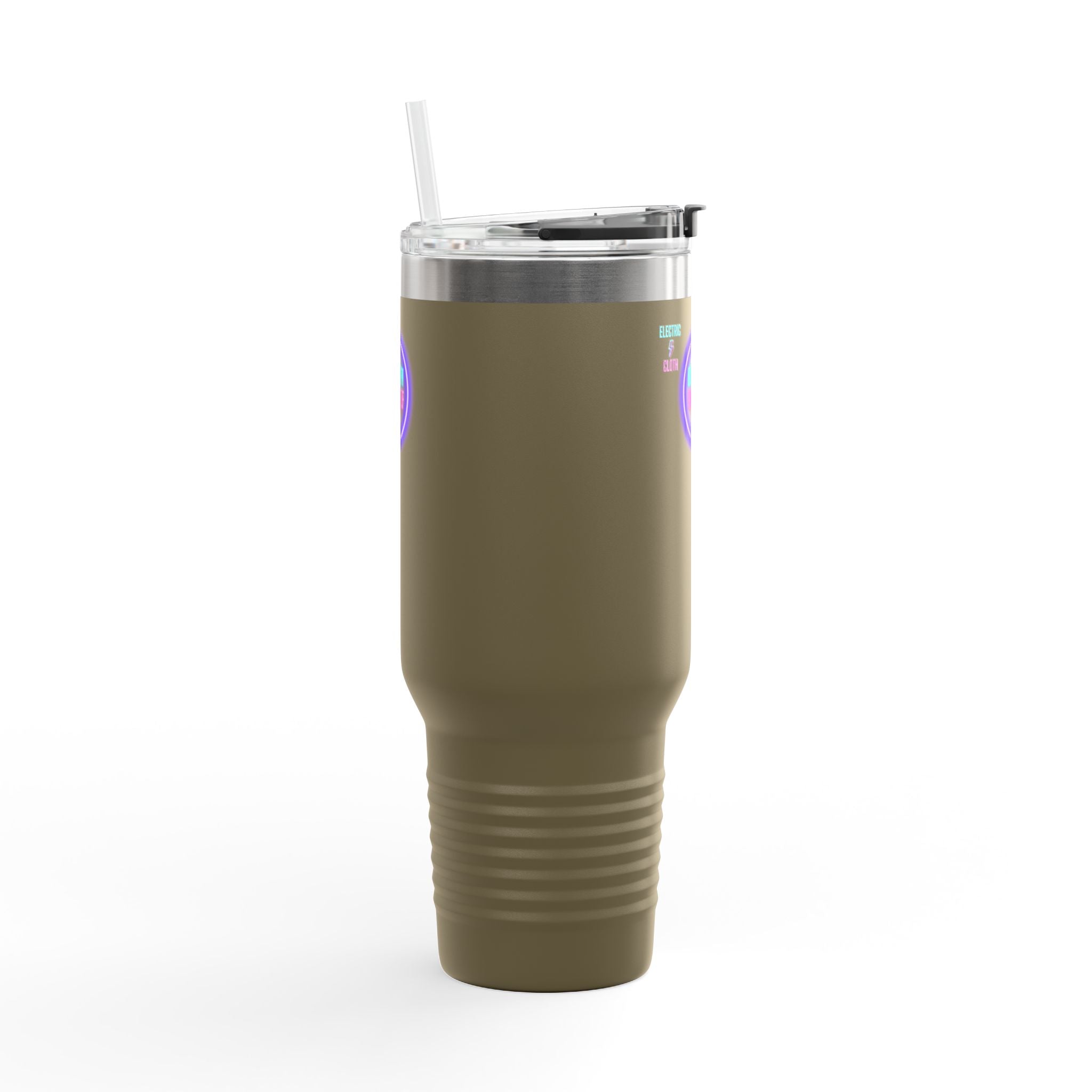 Electrify Yourself 40oz Insulated Travel Mug - Neon Electric Aesthetic
