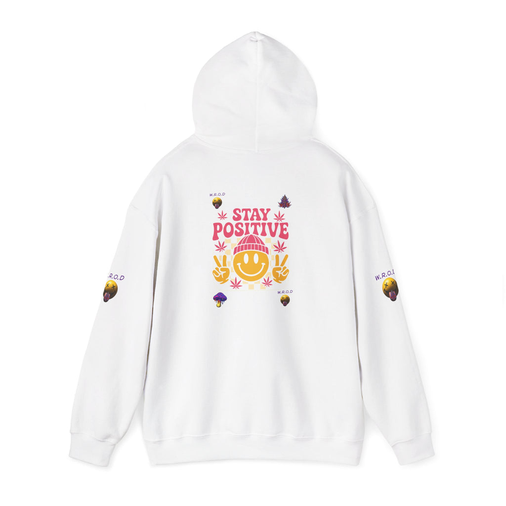 Stay Positive Hoodie — Smiley Sunflower Graphic Sweatshirt