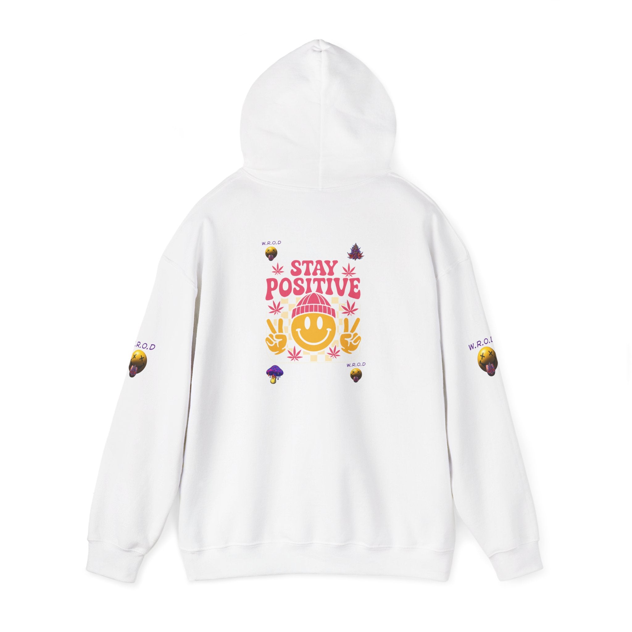 Stay Positive Hoodie — Smiley Sunflower Graphic Sweatshirt