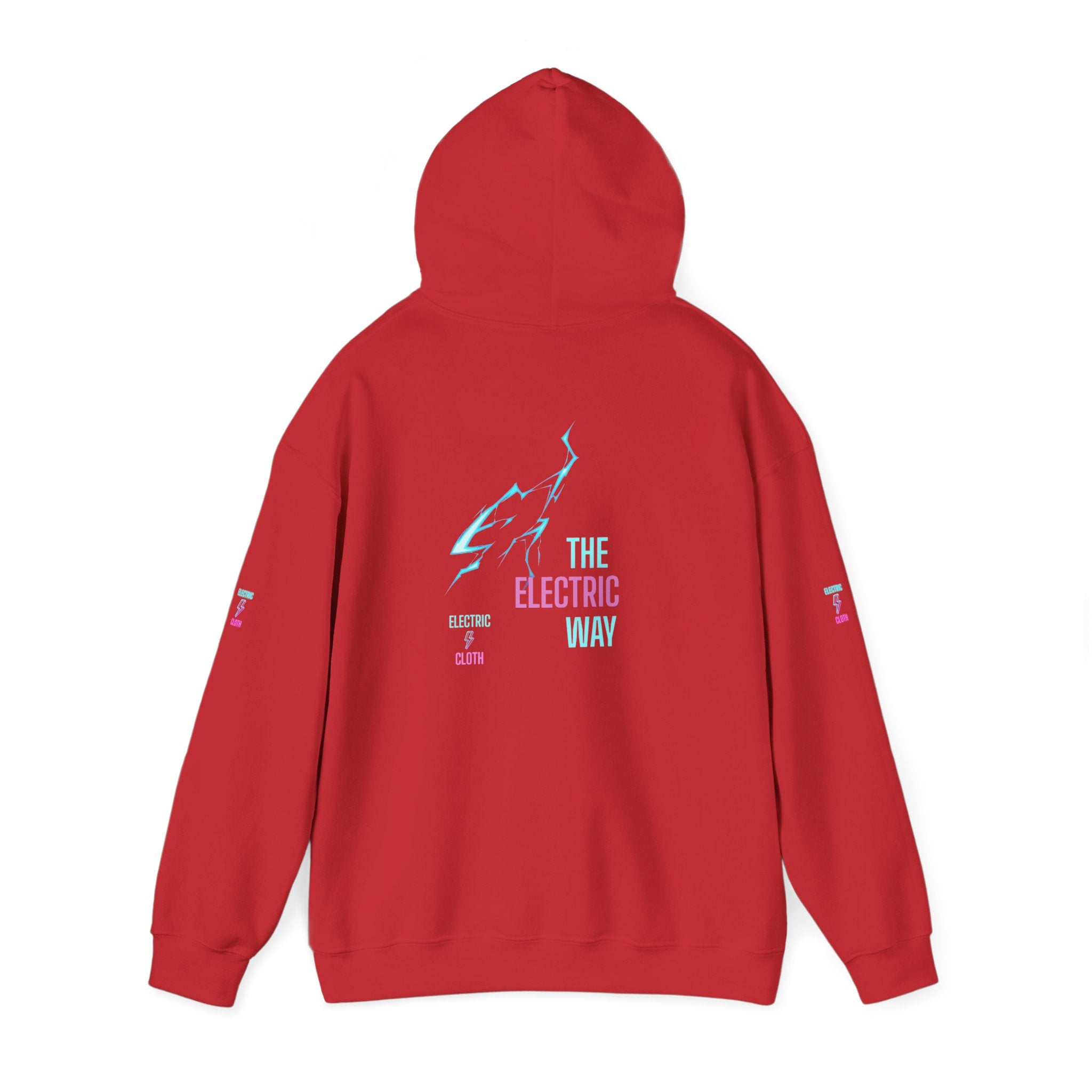 Hoodie — "The Electric Way" Neon Lightning Graphic Pullover