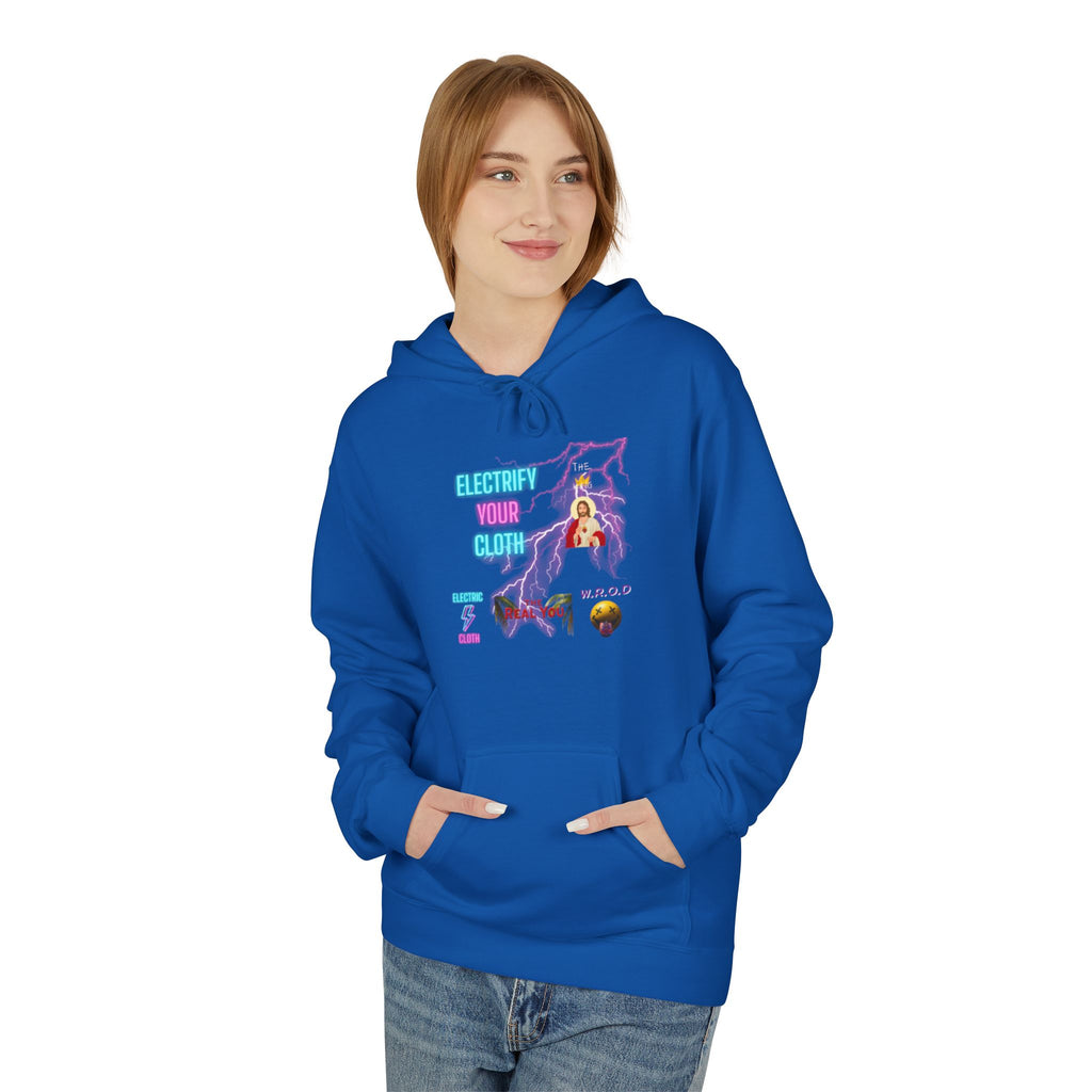 Electric Way Hoodie — Retro Neon Lightning Graphic Hoodie